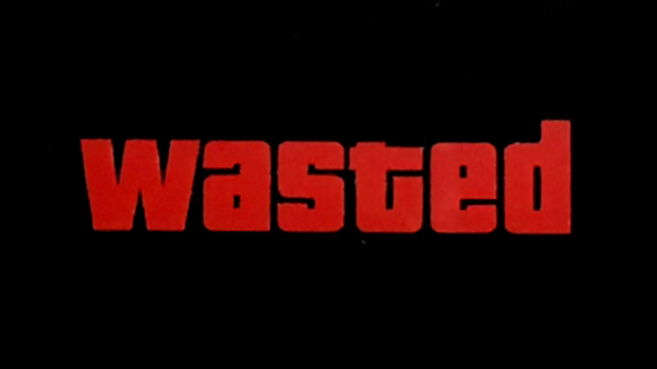 Wasted GTA style RED vinyl decal for car windows weatherproof 1.5 x 6.5 inch USA