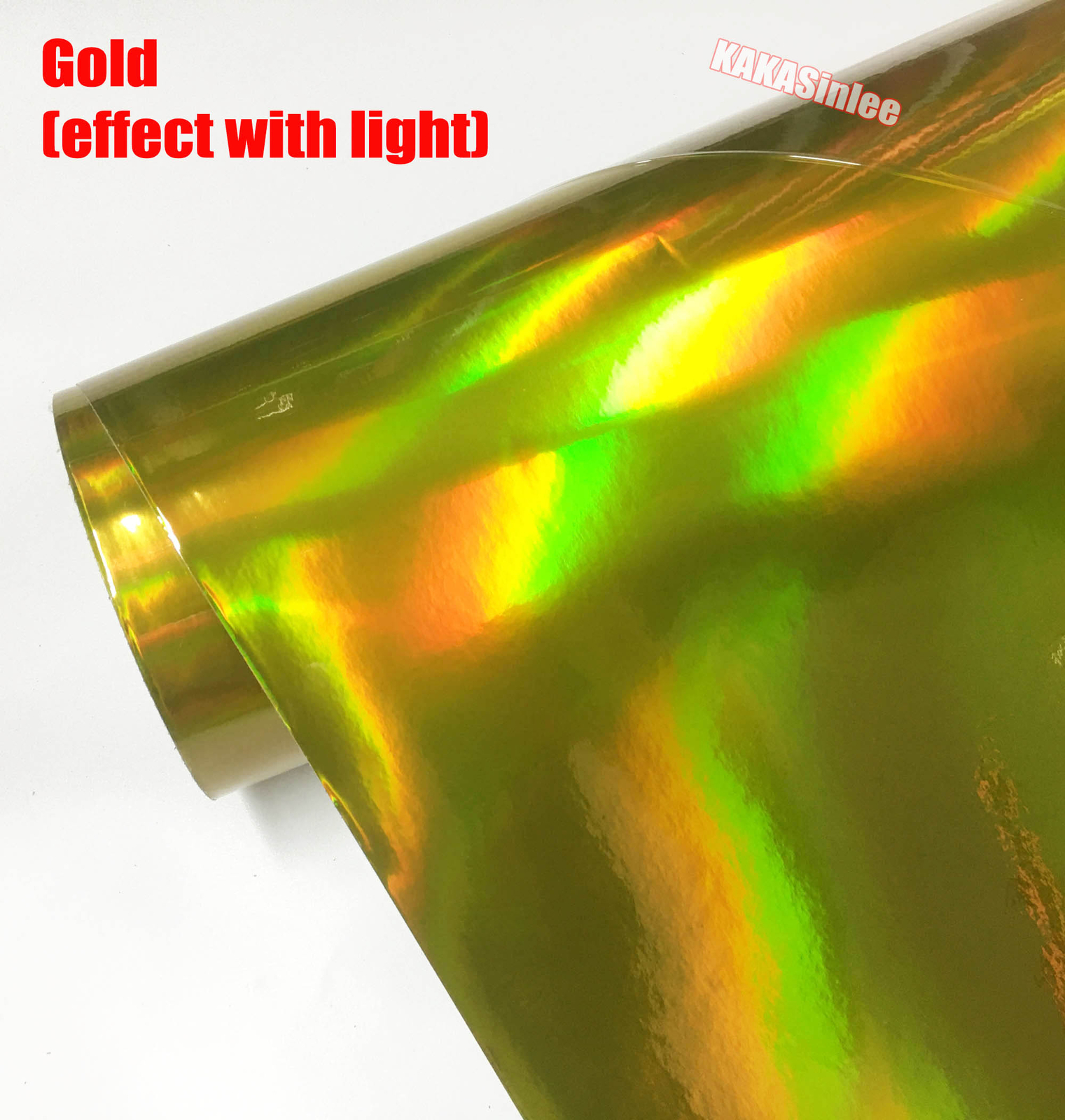 50FT Gold Glossy Laser Chrome Chameleon Entire Car Vinyl Wrap Hood Sticker US