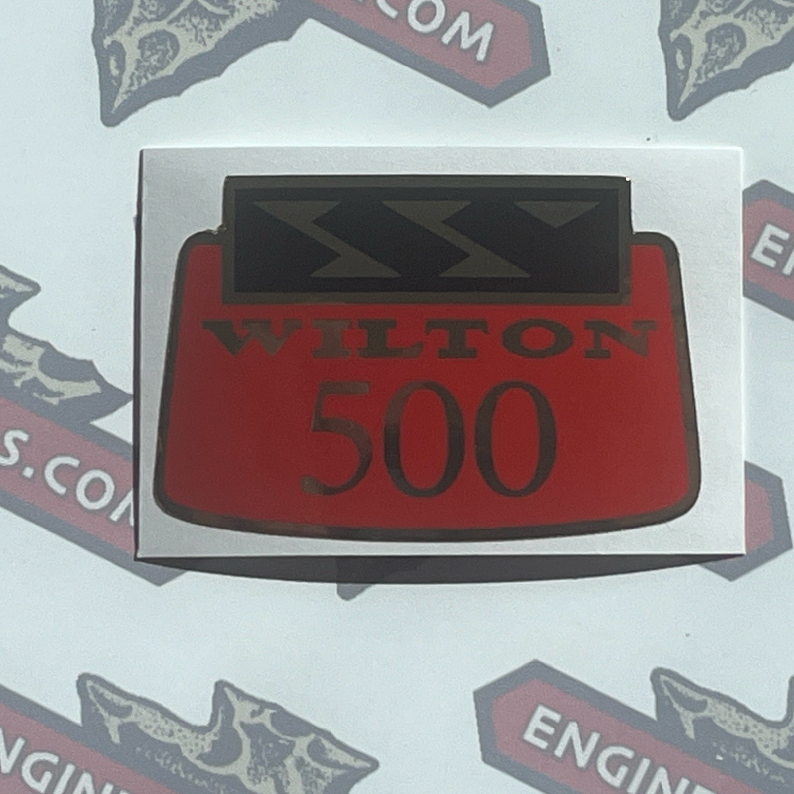 Wilton Vise 500 Decal Red Black On Gold Foil 1 1/2” Long