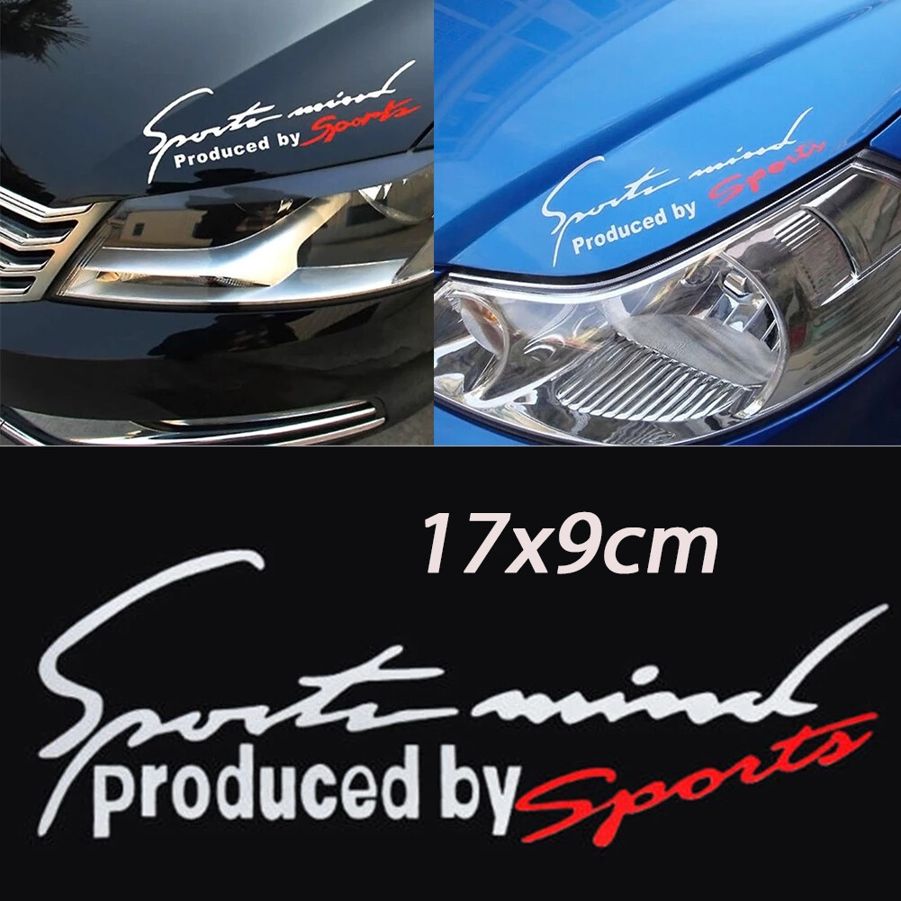 19X7CM White red Auto Sport Mind Decal Stickers Reflective Vinyl Graphic Sticker
