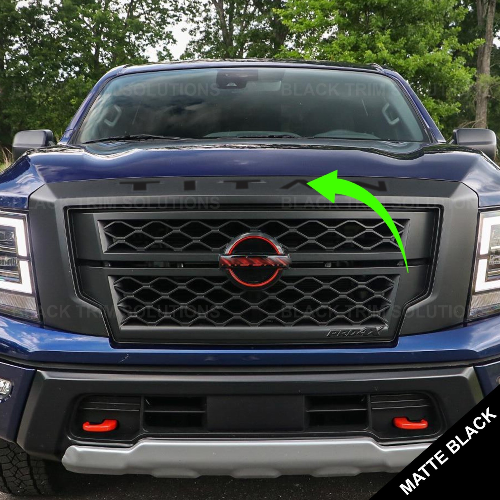 For Nissan Titan Grill Indent Matte Black DECALS Inlay 2020 2021 2022 2023 2024