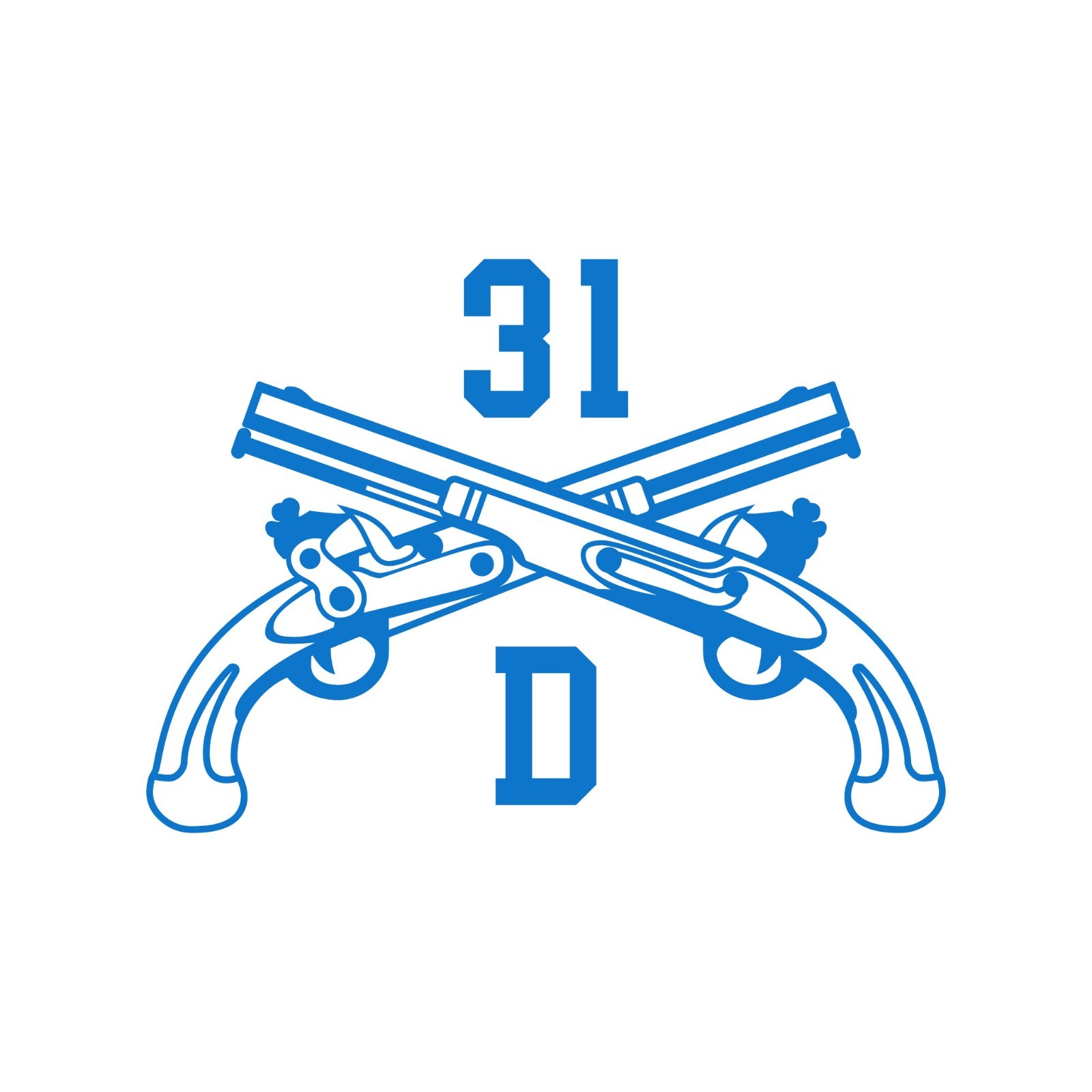 Army MOS 31D CID Special Agent Crossed Pistols Insignia Decal 3″ x 5.5″