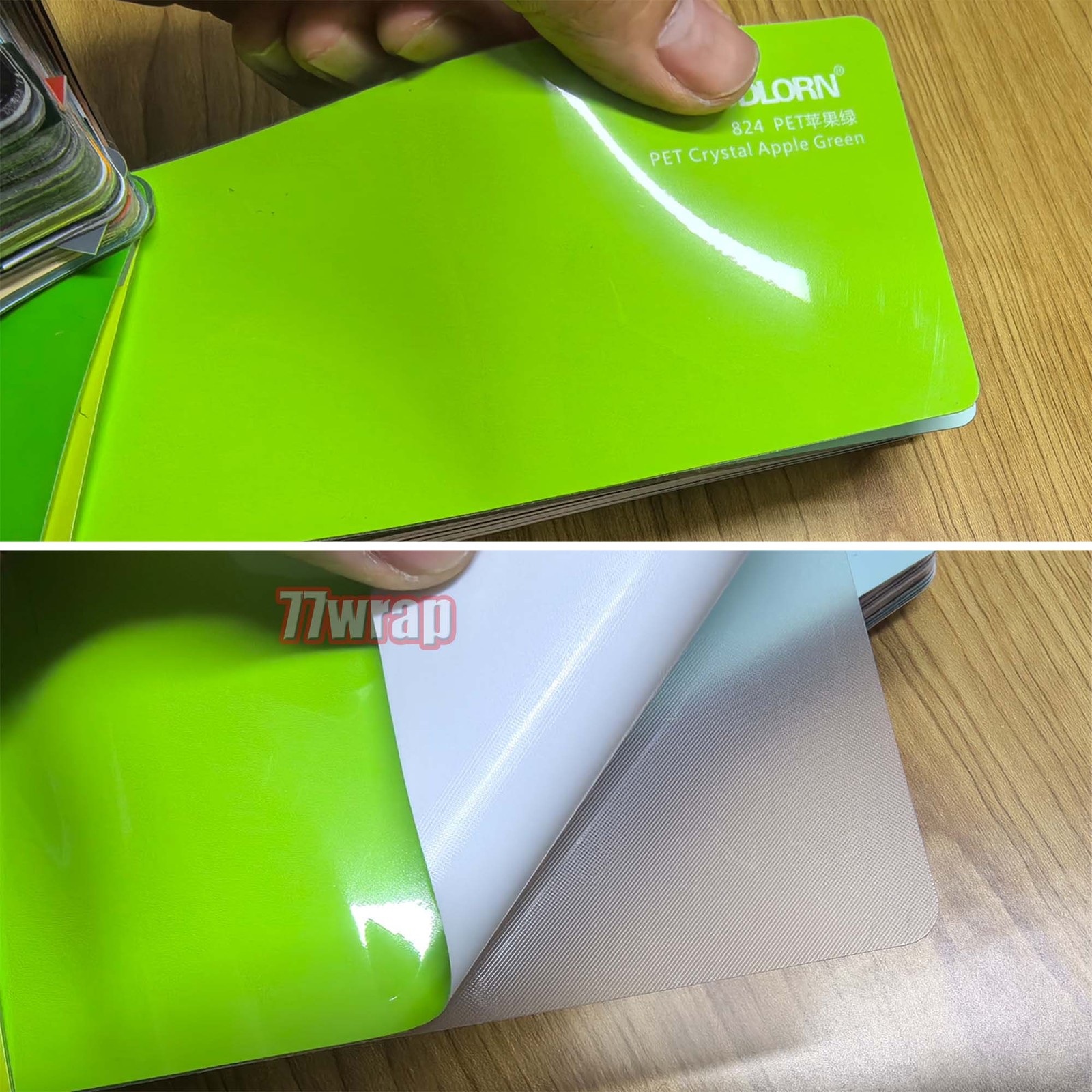 PET Glossy Whole Car Truck SUV Vinyl Wrap Hood Sticker Stretch Apple Green HDUS