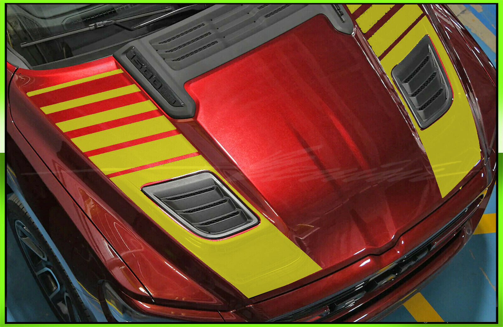 Strobe Hood Blackout Racing Stripes – Fits – 2019-2026 up Ram 1500