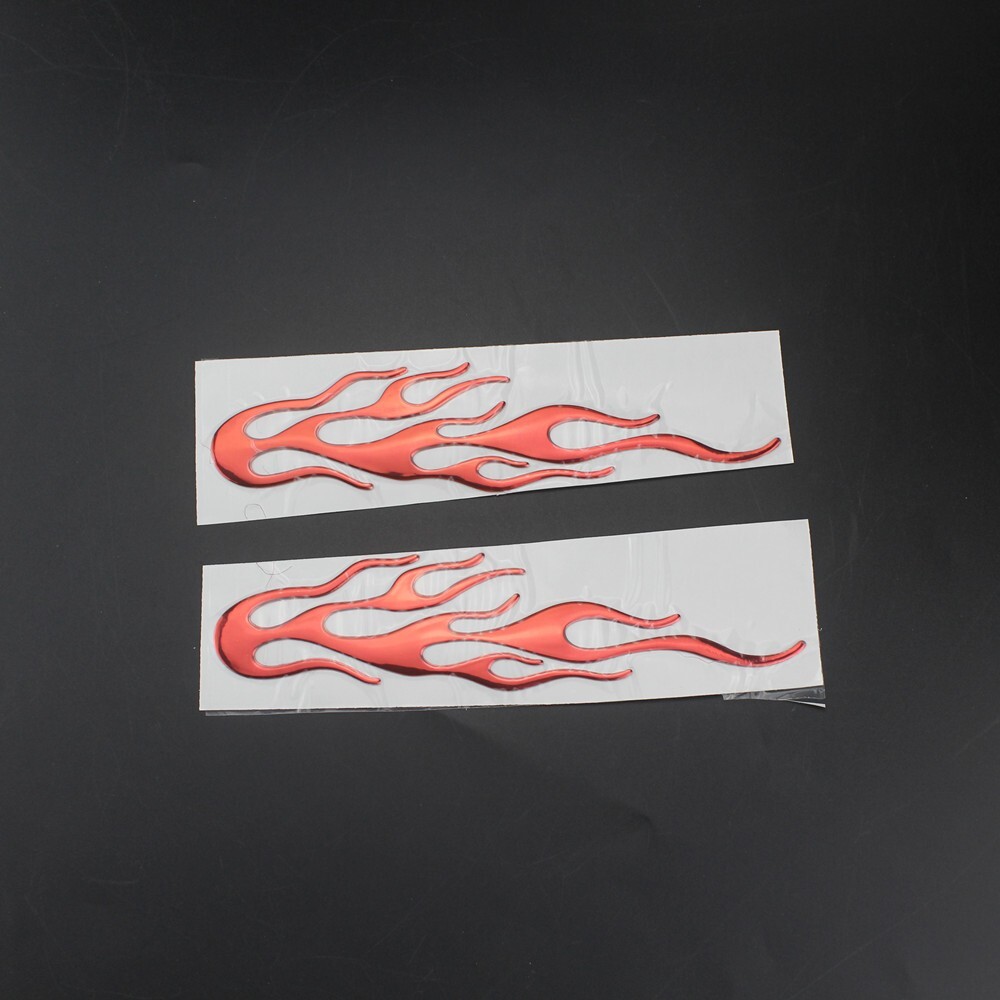 Red Car Sticker Motorcycle 3D Flame Stickers Bumper Hood Rearview Mirror Decals