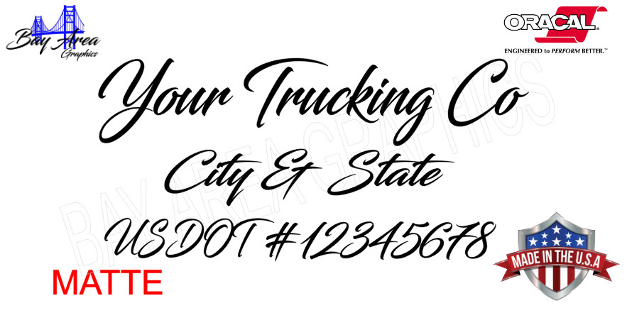 CUSTOM TRUCK DOOR VINYL DECALS USDOT LETTERING SETX2 WATERPROOF