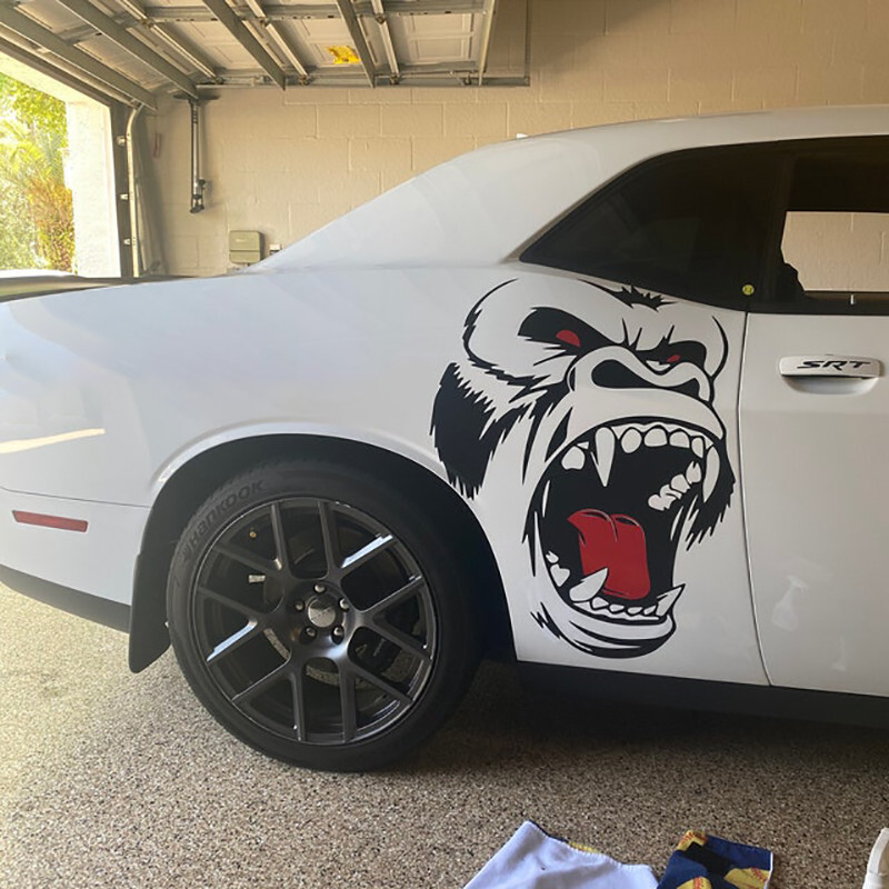 Horror Ape Totem Graphics Sticker Car Door Right Side Vinyl Decal Self Adhesive