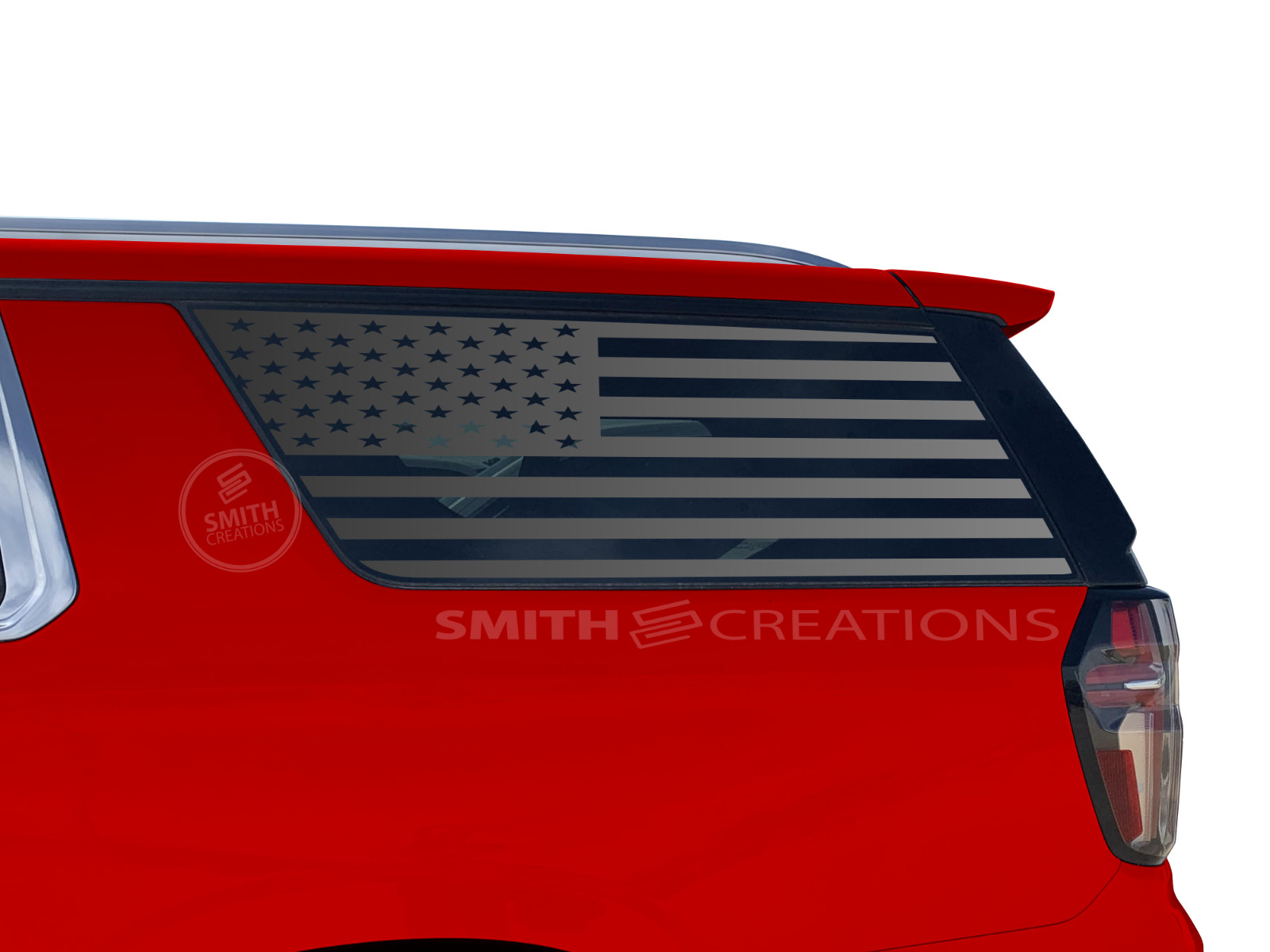 Fits 2021-2026 Chevy Suburban 3rd Quarter Window Standard American Flag Decal