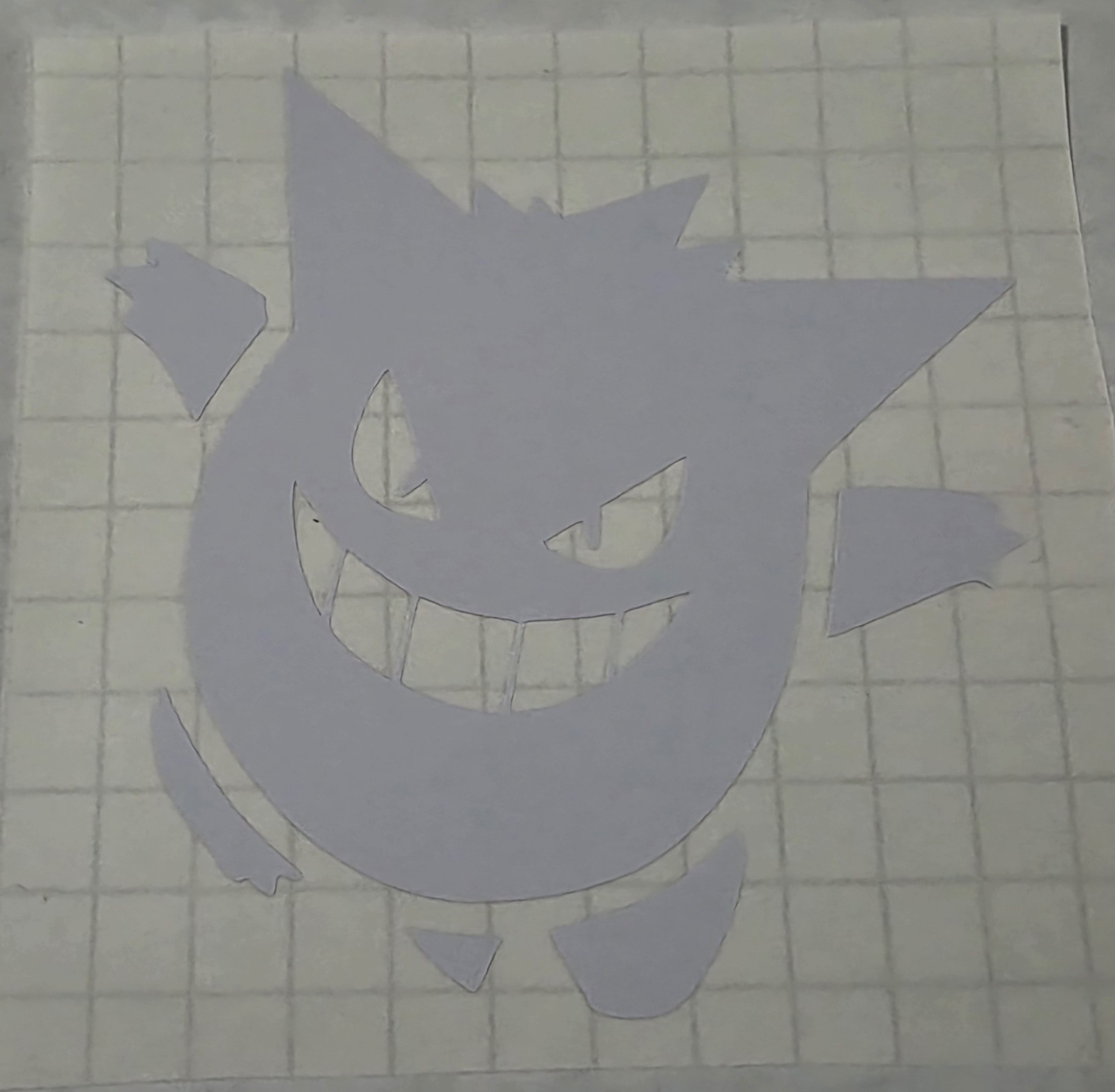 Gengar White Ghost 4×4 Inches Vinyl Decal Sticker For Any Car Surface 1/25