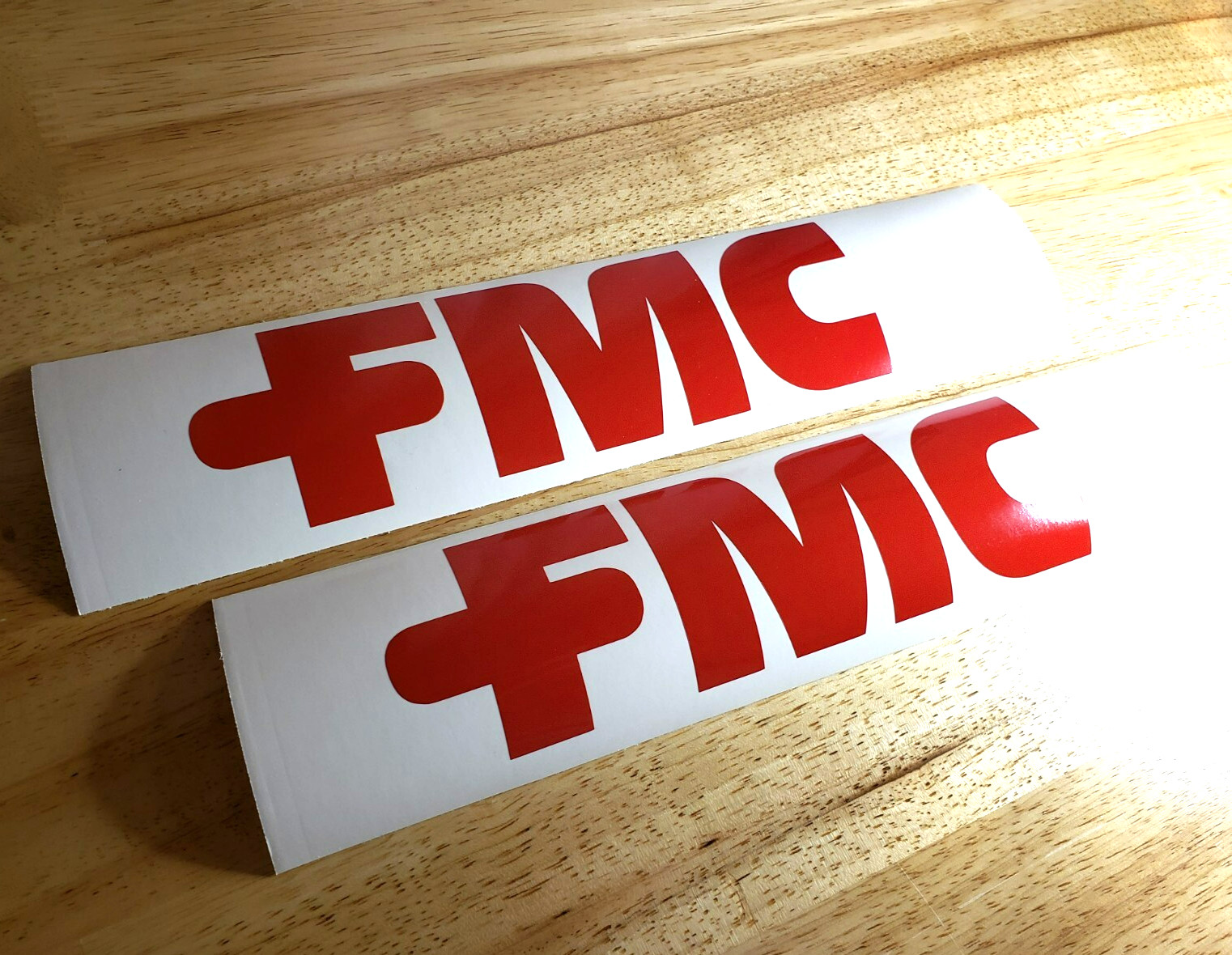 FMC Farm Equipment Decals Stickers Implement Gloss RED 8×2.4″ (2) FAST USA