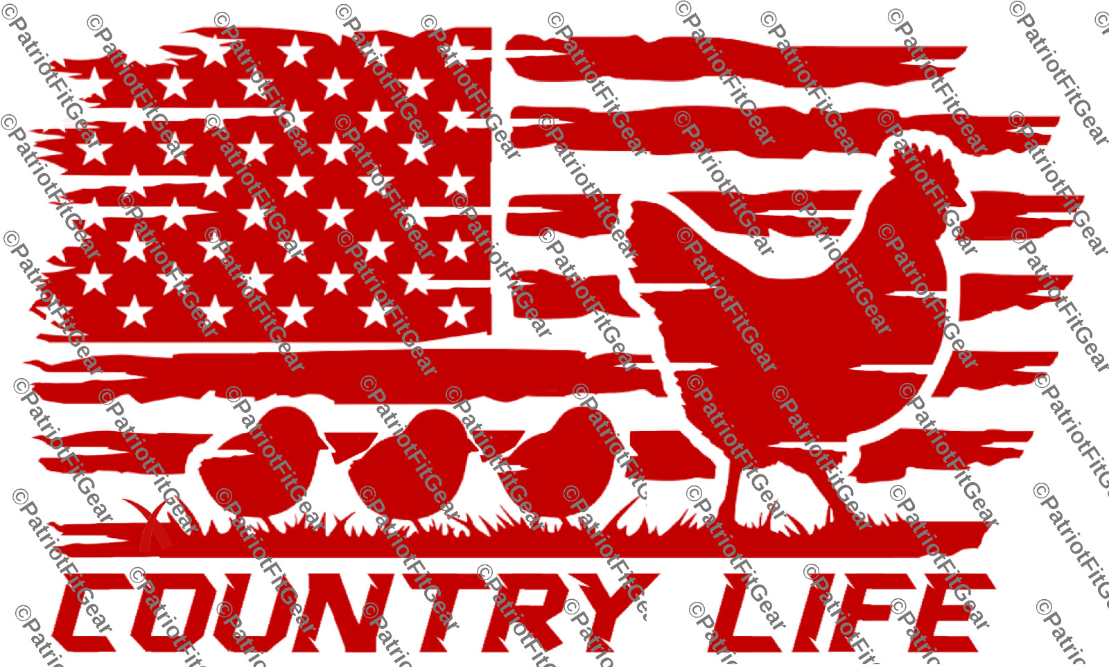 Chicken, Country Life, Hen, Chicks, Flag, Fowl, Poultry Farm, Custom Vinyl Decal