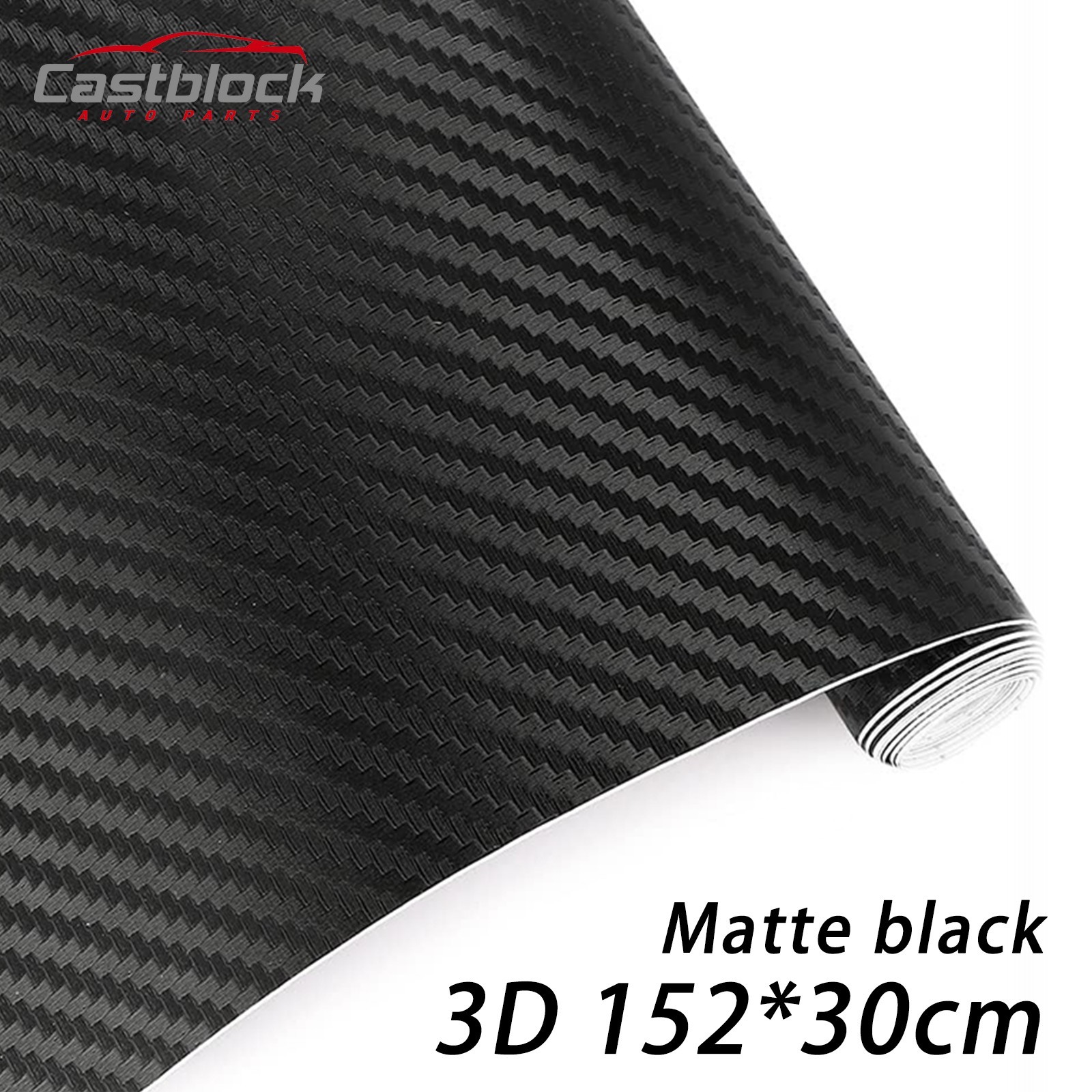 Vinyl Carbon Fiber Black Film Wrap 3D Bubble Free Air Release (12″ x 59″)