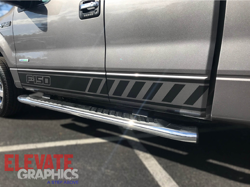 2009-2020 Fits Ford F-150 Rocker Three Stripe 3M Vinyl Decals Graphics Stripes