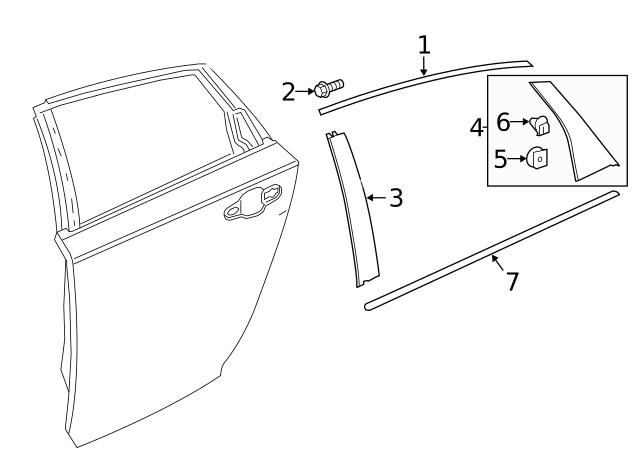 Genuine Honda 2018-2022 Honda Accord – Garnish L Rear Door Center 72970-TVA-A02