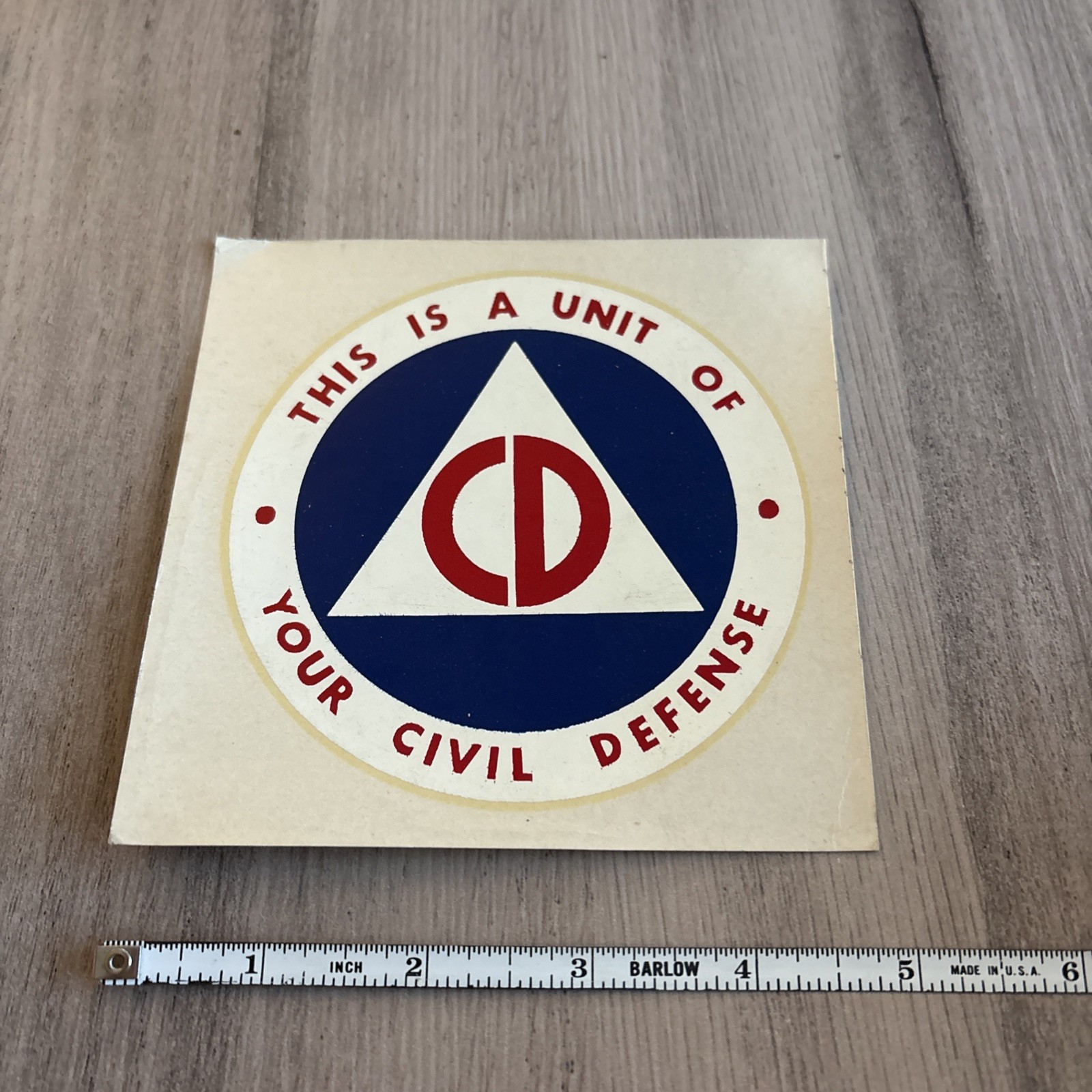 Civil Defense Unit Decal Tool ID 6″ Like Original Vinyl Reproduction