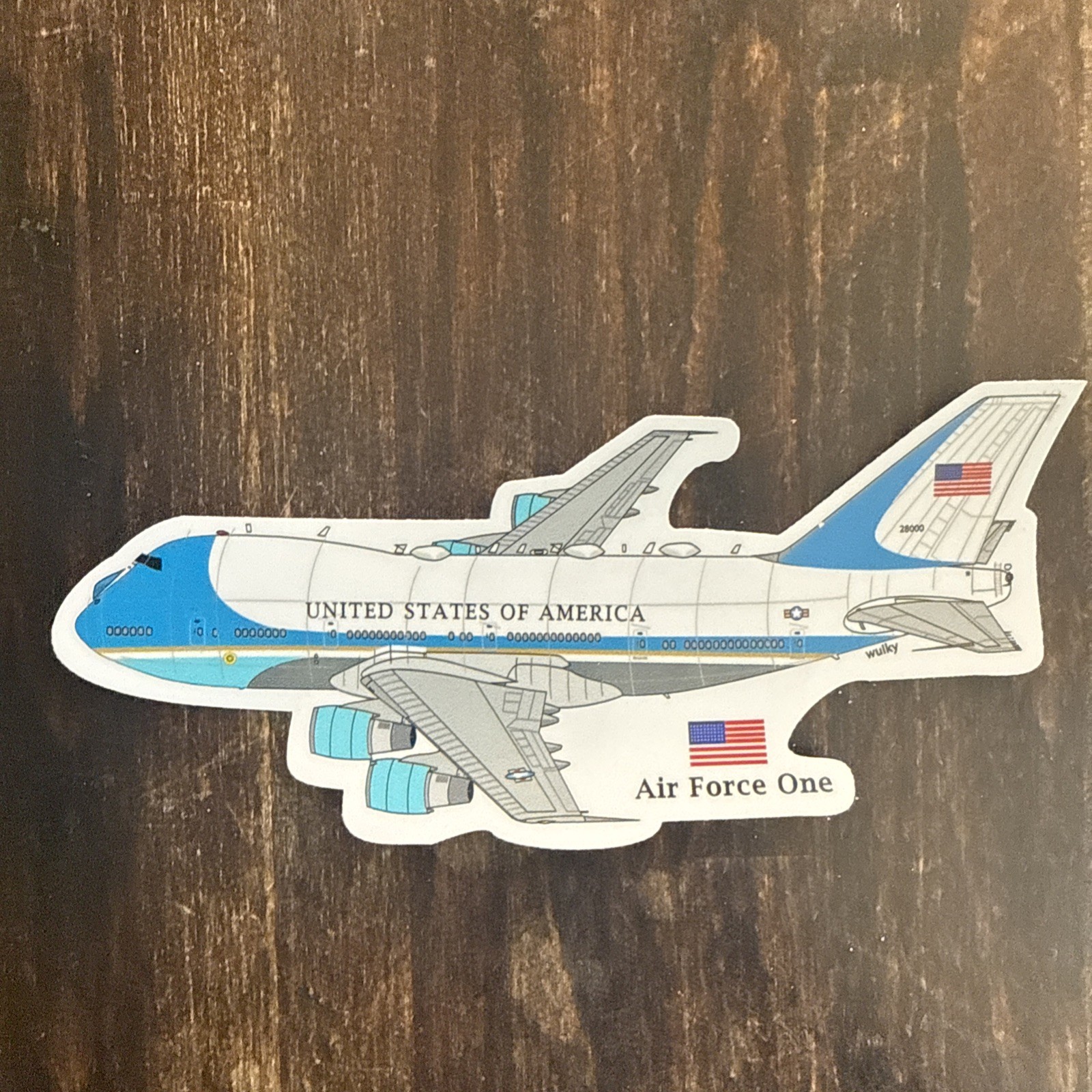 Sticker Air Force one B747-200 Inches X 6 Inches