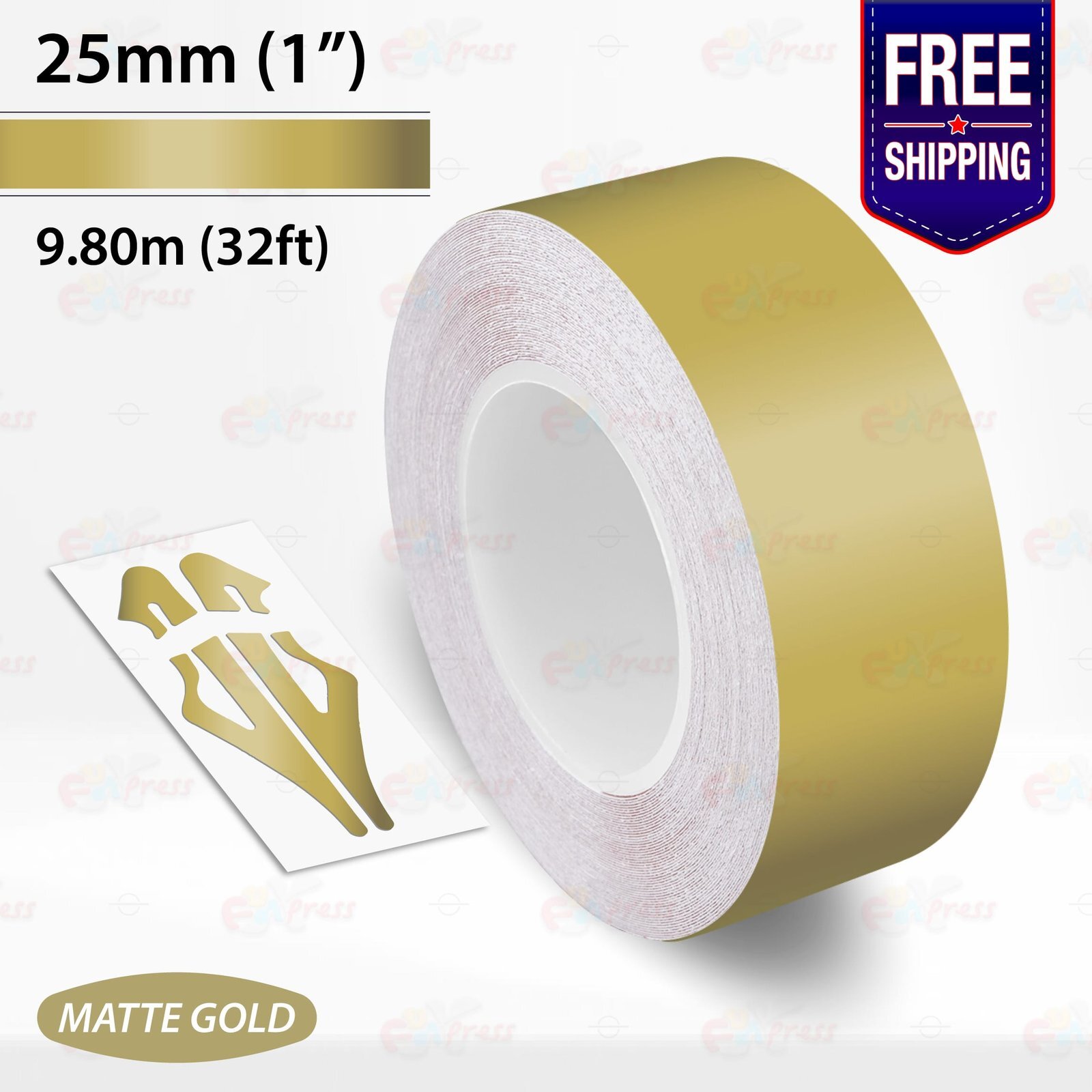 MATTE GOLD 1″ PIN STRIPE Car Model Motorcycle Decal TAPE Vinyl Sticker 25mm
