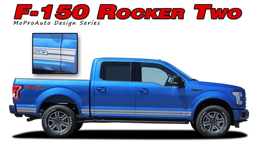 2015-2020 Rocker Two F-150 Lower Side Panel Solid Decals Stripes Vinyl Graphics