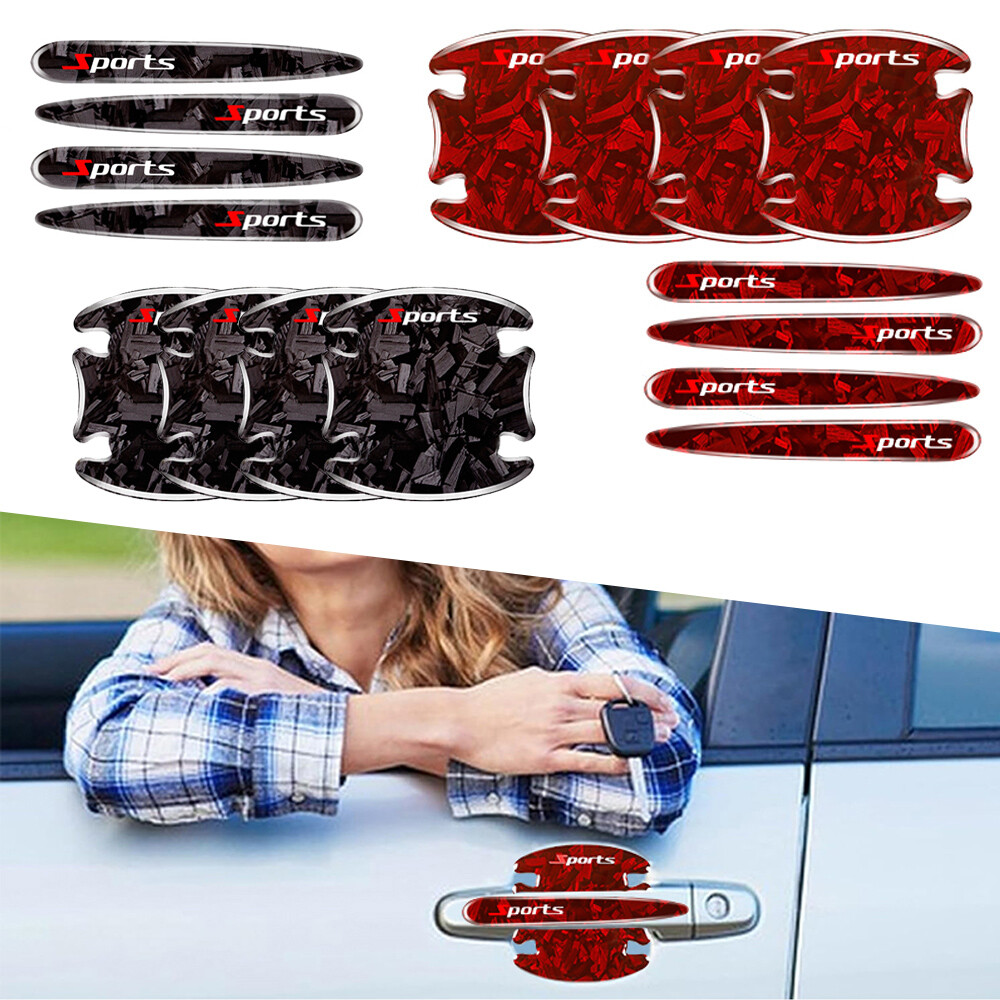 8PCS Car Door Handle Bowl Stickers Protector Covers Anti-Scratch Accessories