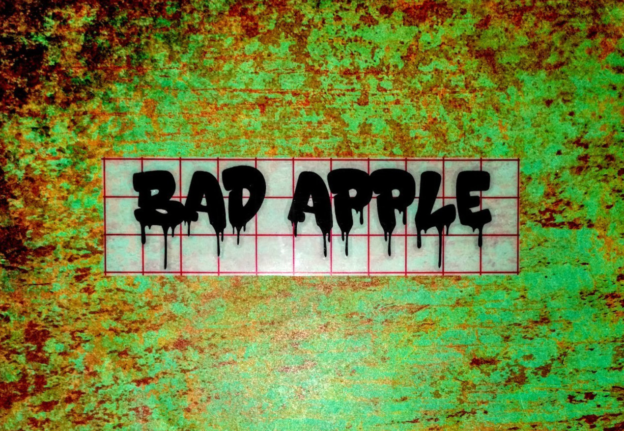 Bad Apple Vinyl Decal | Graffiti Drip Style | Rebel Expression | Window Graphic