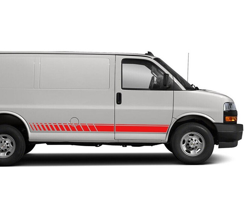 Sport stripes graphics decals stickers vinyl kit for Chevrolet Express Van Chevy