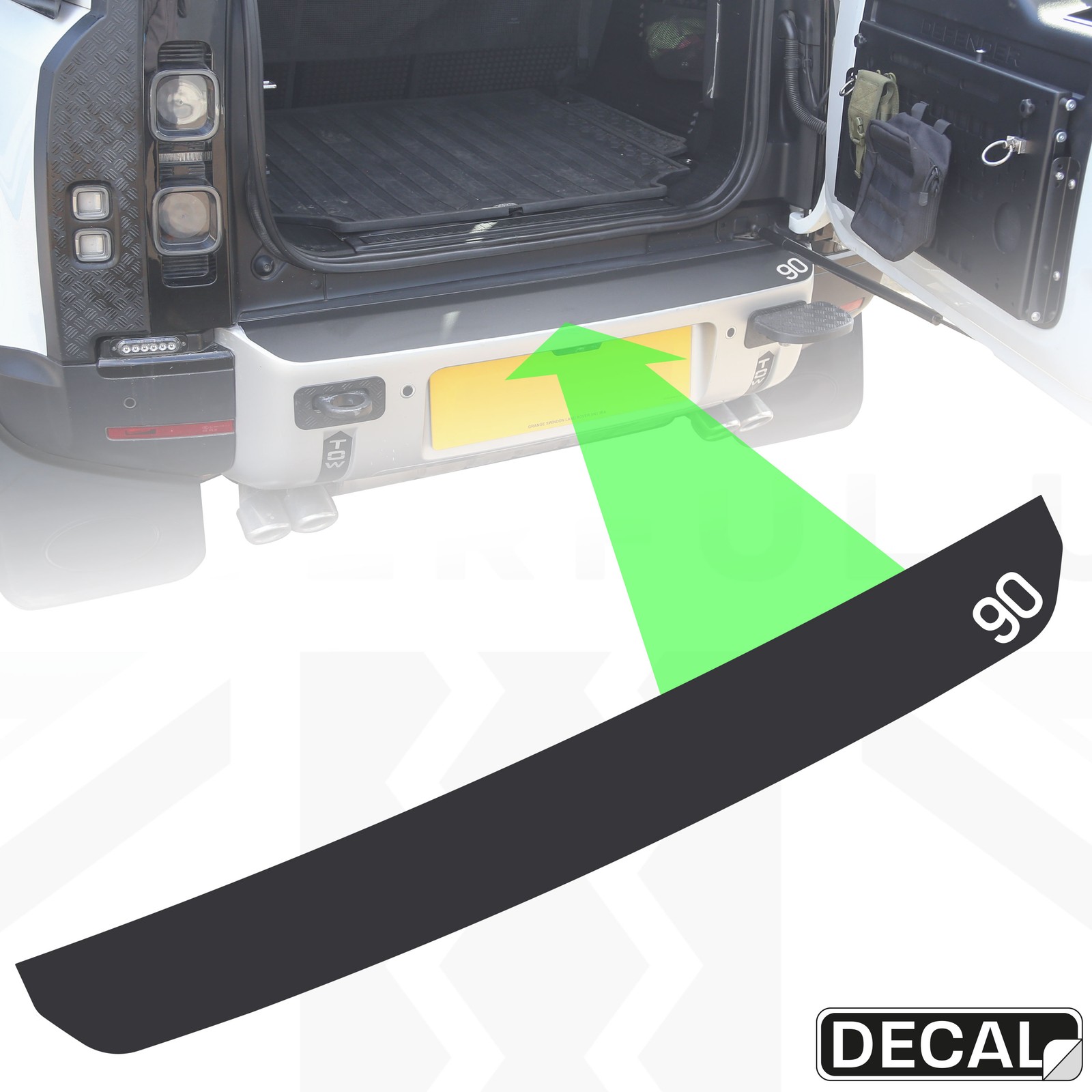Rear Bumper Cover Protector Decal sticker for New Defender L663 90 emblem