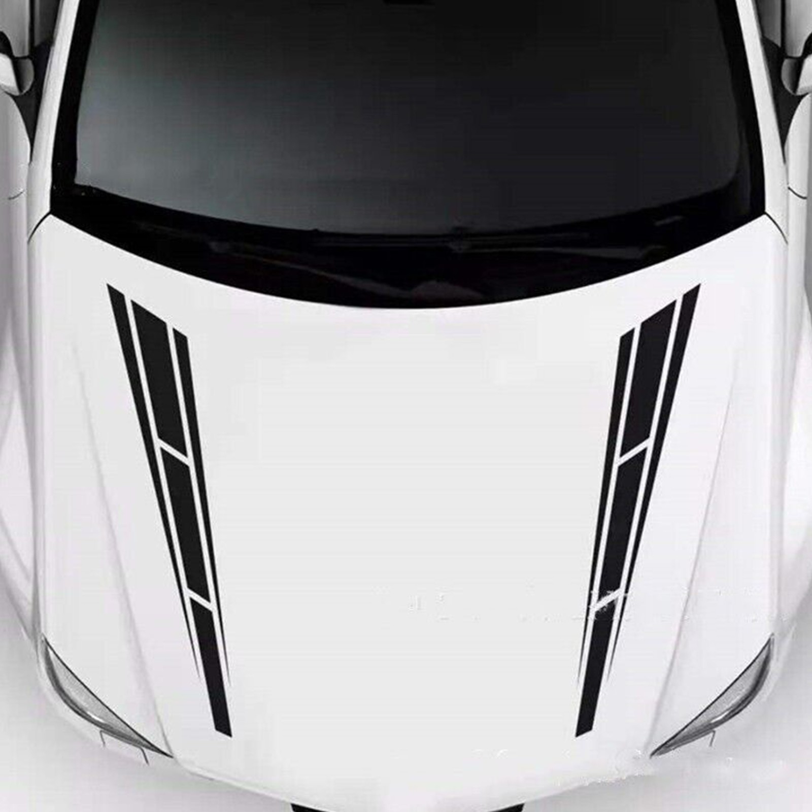 2Pc Universal Fit Racing Hood Stripes Decal Vinyl Stickers Fit for Car SUV Truck