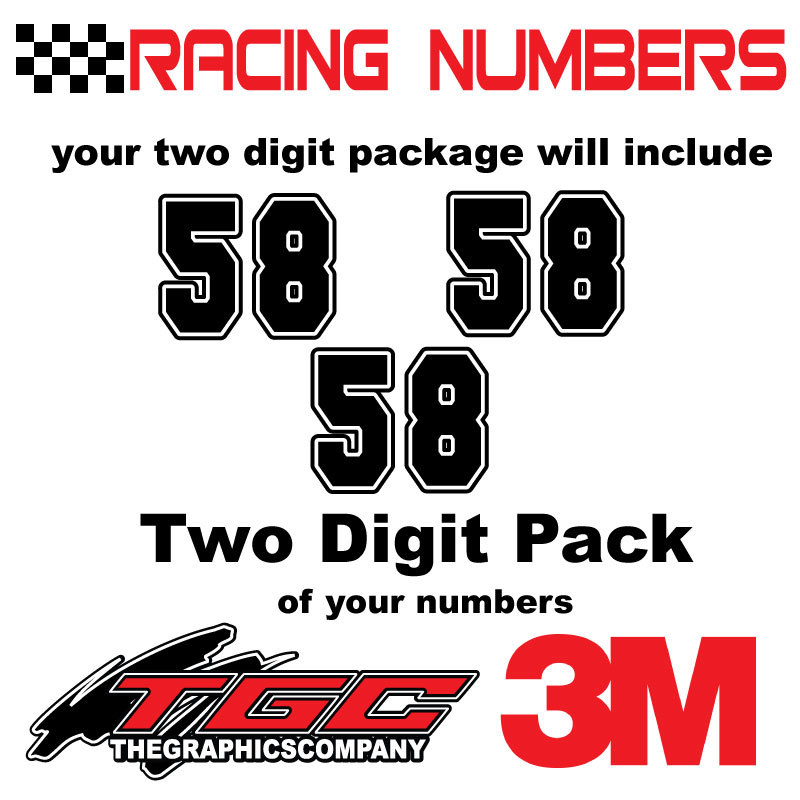 Racing Numbers Vinyl Decals Stickers boat car BMX bike off road sprint quad FRST