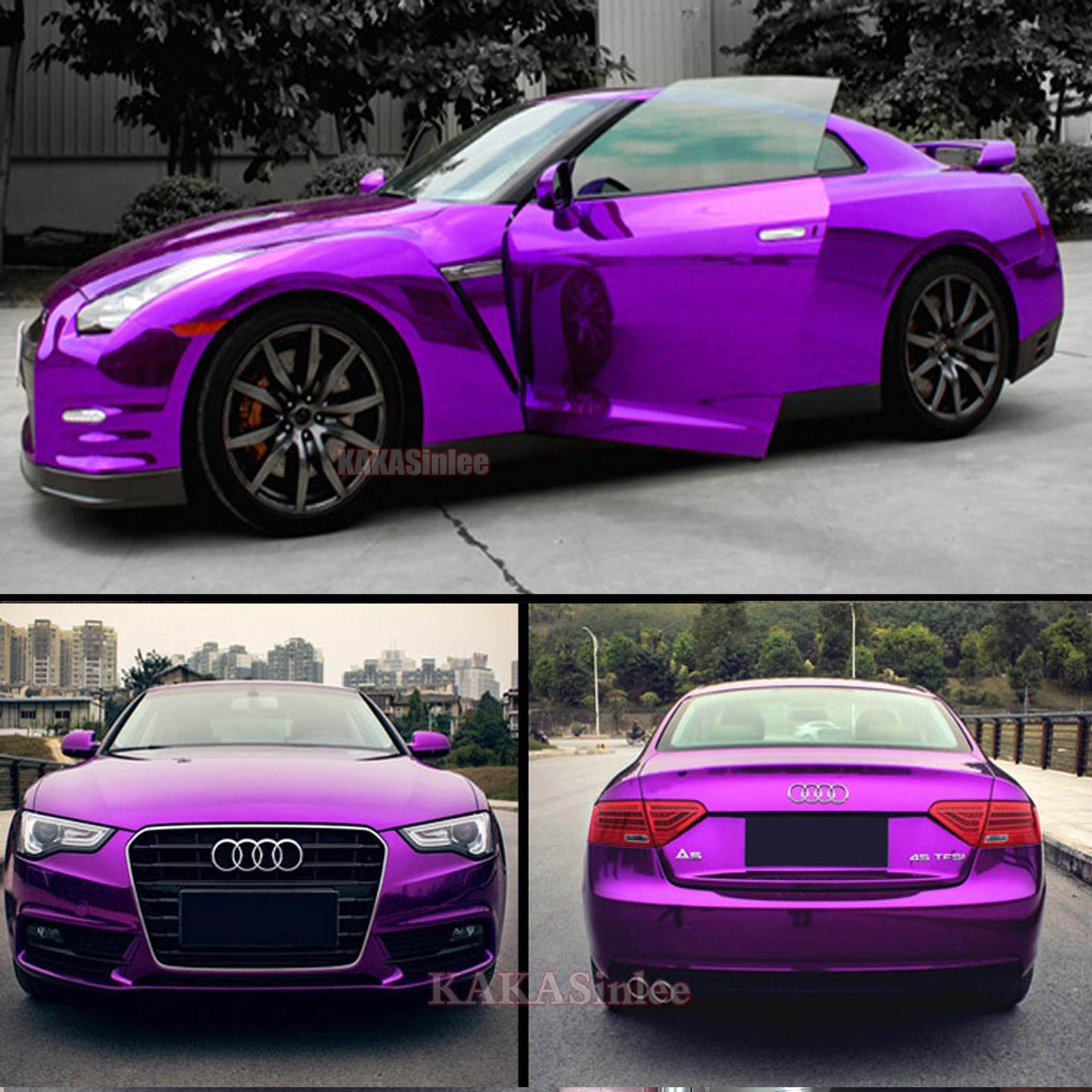 Smooth Decal Whole Car SUV Wrap Mirror Chrome Vinyl Decal Sticker Bubble Free HD