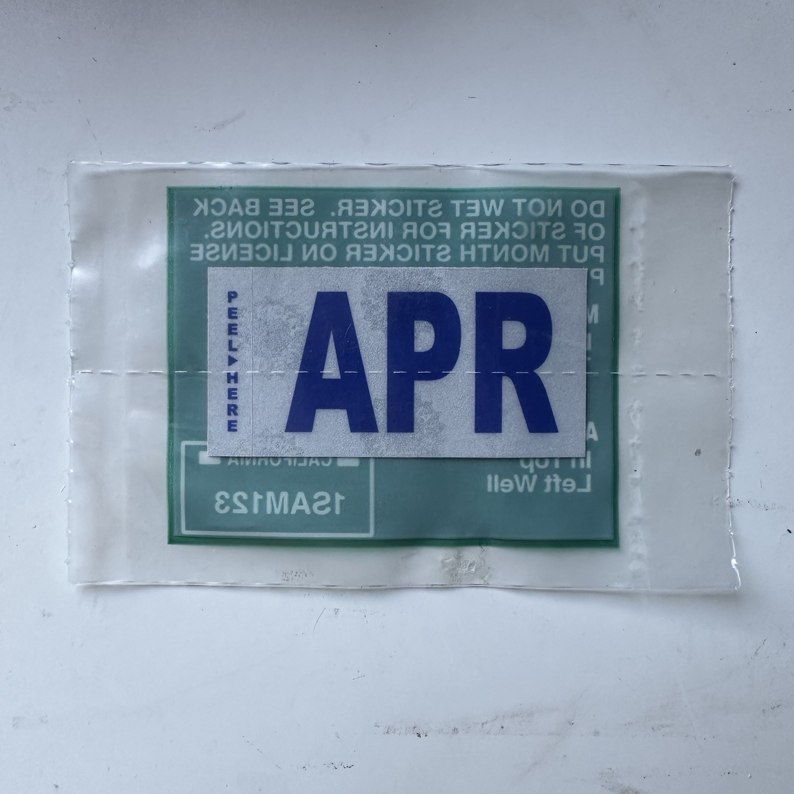 California Month Sticker (April) DMV License Plate Month Sticker Original