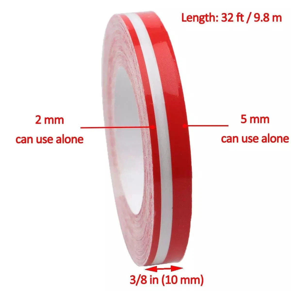 2X 32Feet Vinyl Pinstriping Pin Stripe Double Line Car Tape Decal Sticker 1/6″