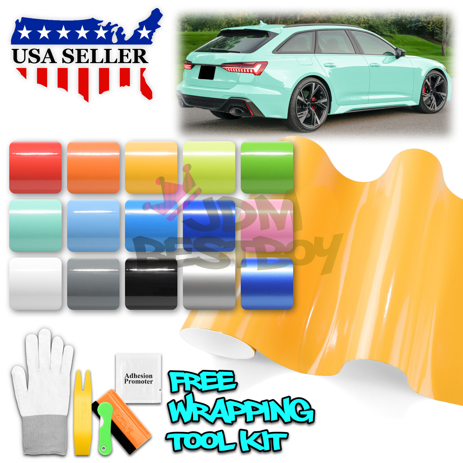 *Premium Gloss Glossy Vinyl Wrap Car Vehicle Sticker Decal Film Air Bubble Free
