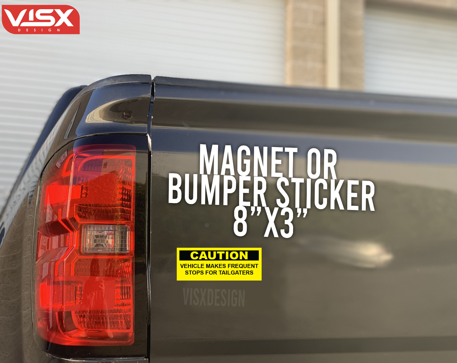 Caution vehicle makes frequent stops for tailgater MAGNET or Bumper Sticker Car