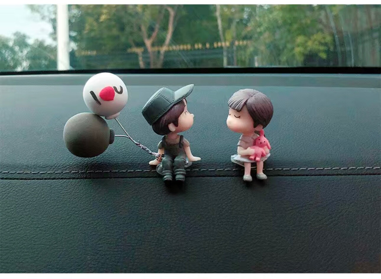 Cute Cartoon Couples Action Figure Balloon Car Decoration Interior Dashboard UK