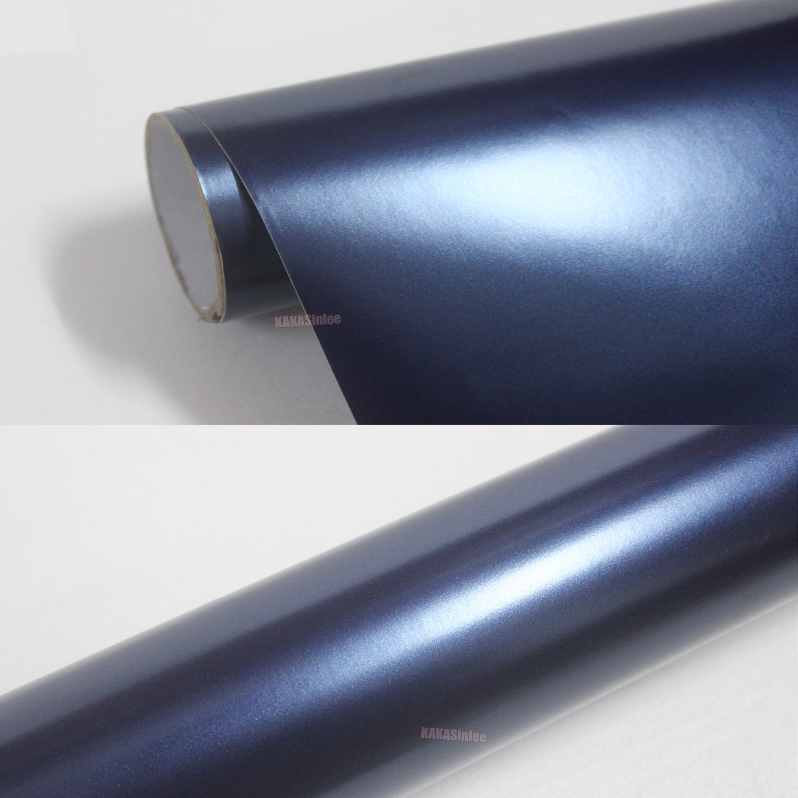 50FT Whole Car Wrap Pearl Metal Matte Chrome Vinyl Sticker Dark Blue Stretch US