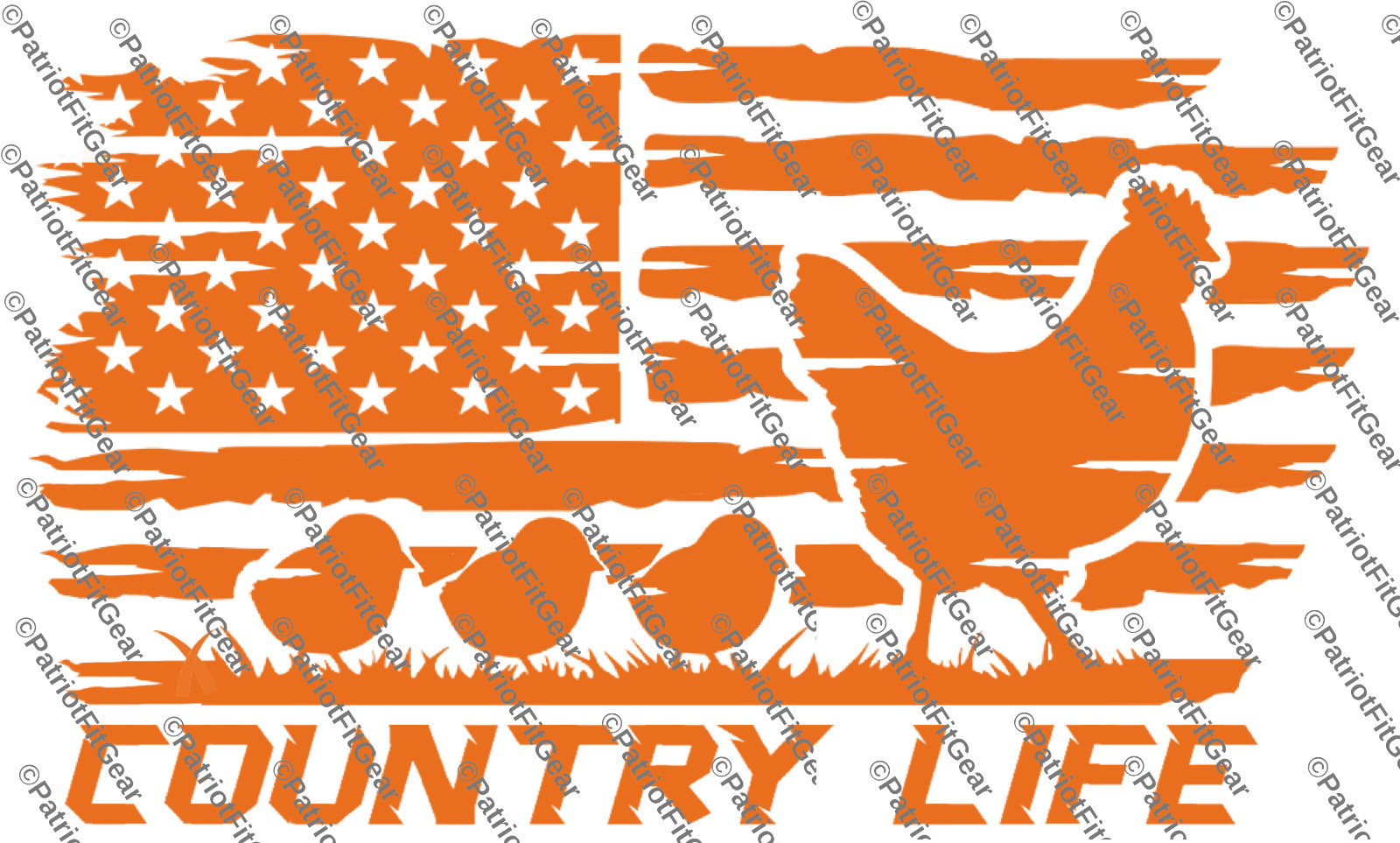 Chicken, Country Life, Hen, Chicks, Flag, Fowl, Poultry Farm, Custom Vinyl Decal