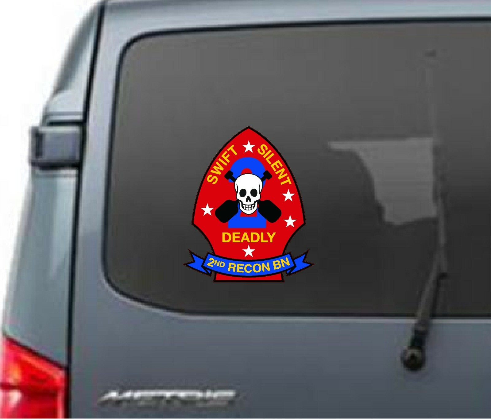 USMC 2nd Marine Recon Battalion Military DECAL 4″W X 5″H LAMINATED