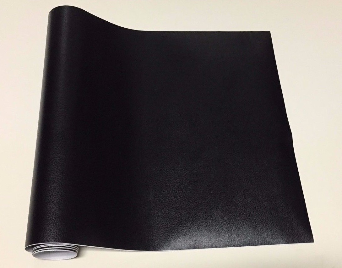 1FT x 5FT Black Faux Leather Texture Vinyl Car Wrap Film Sticker Decal Sheet