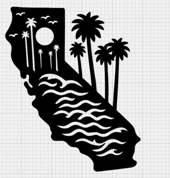 California State Palm Tree Car Vinyl Decal Beach Landscape Pride Cali SoCal