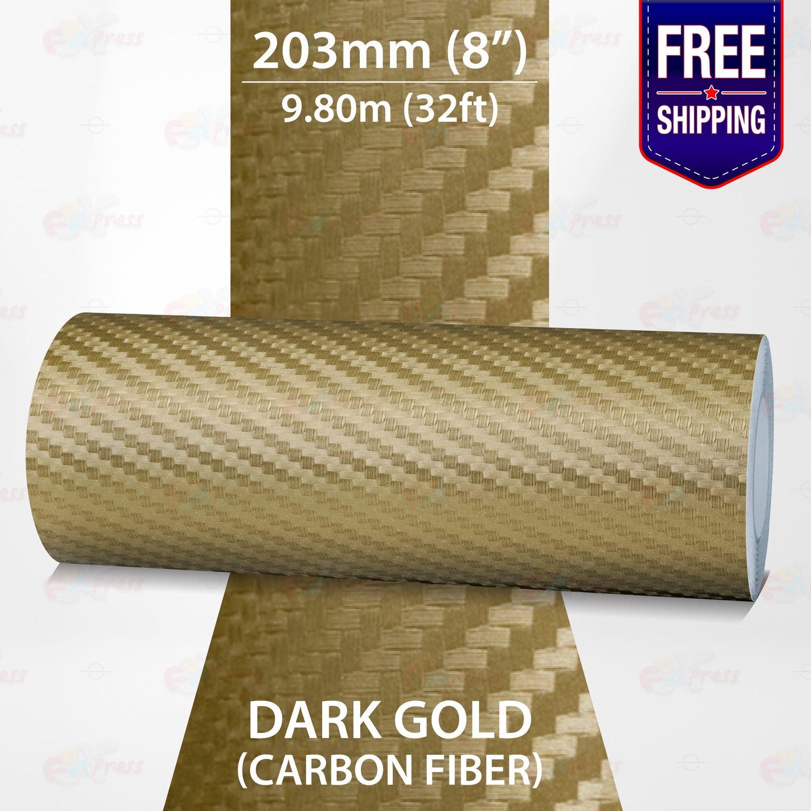 CARBON FIBER DARK GOLD 8″ STRIPE Car Model Motorcycle TAPE Vinyl Sticker 203mm