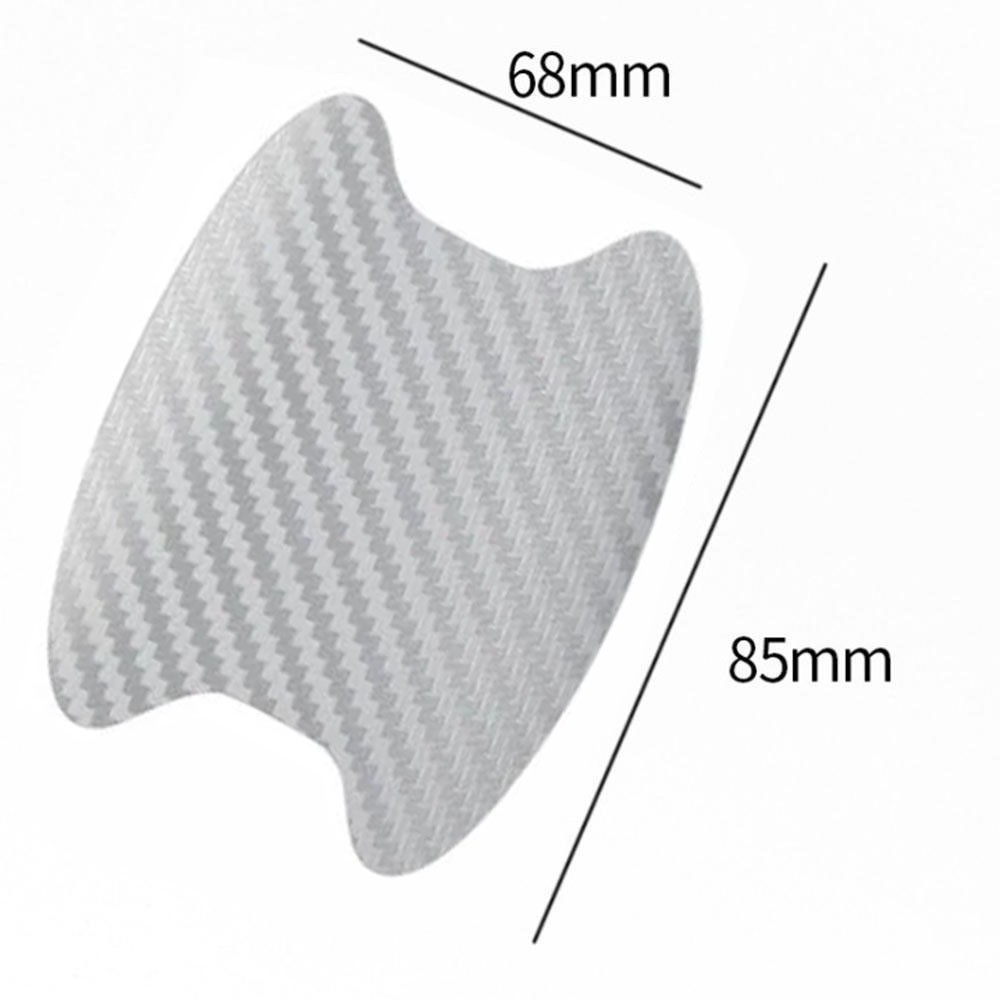 4PCS Silver Car Door Handle Scratch-Resistant Protective Film Stickers