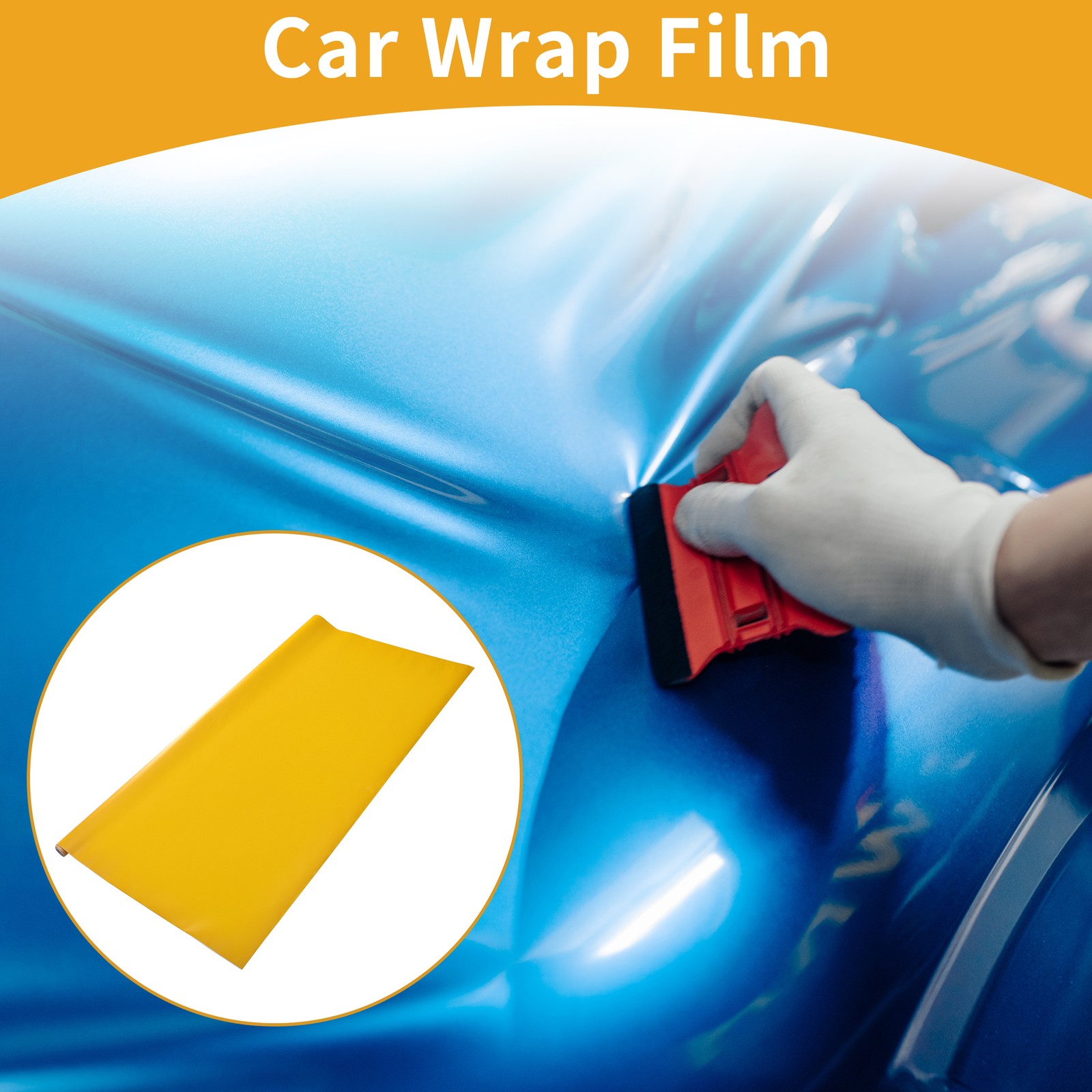 Matte Yellow Protective Car Wrap Film 152x152cm 5.5mil 1 Pc Universal