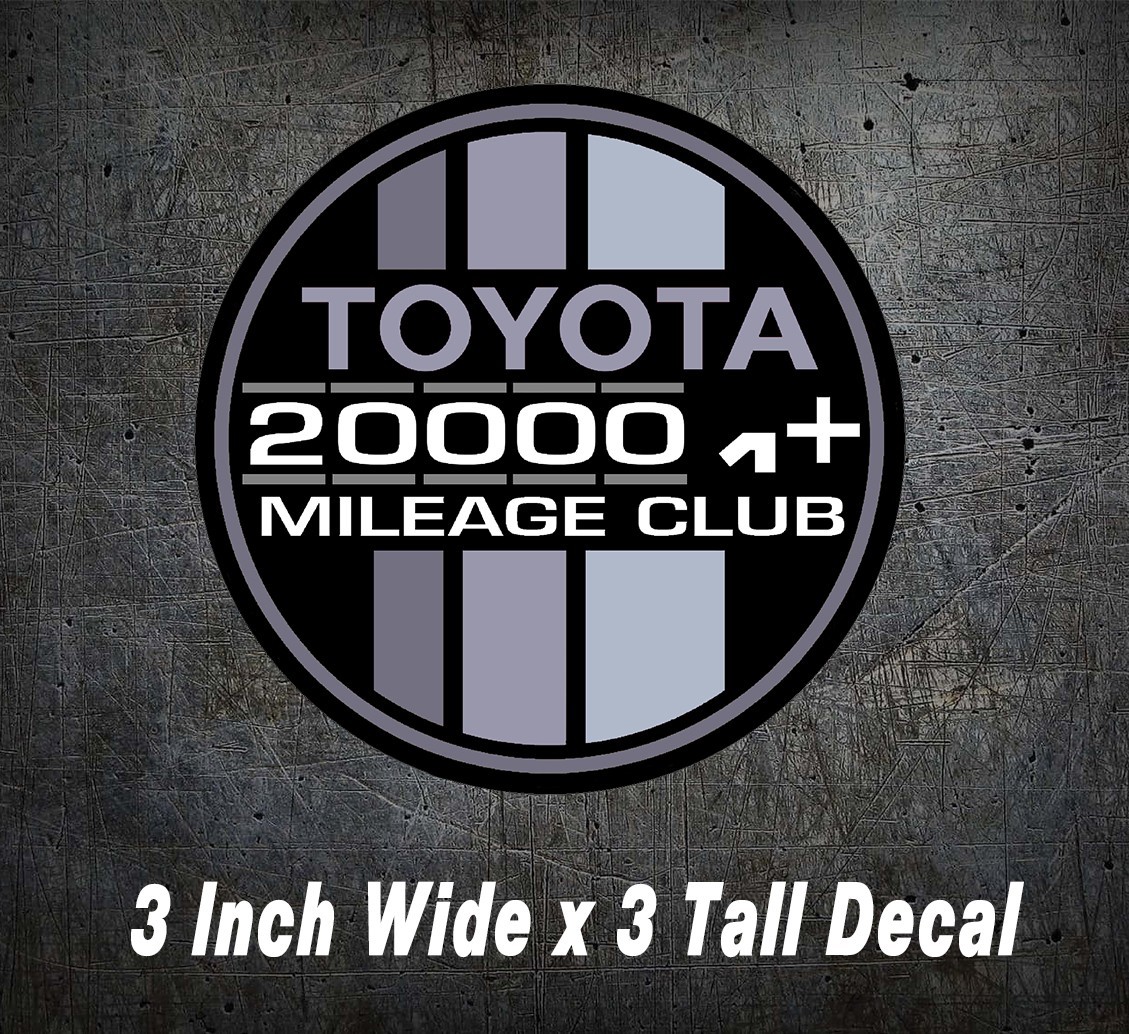 Fits Toyota Decal 200k Miles Club SR5 4Runner TRD Tundra Fj Tacoma Gray