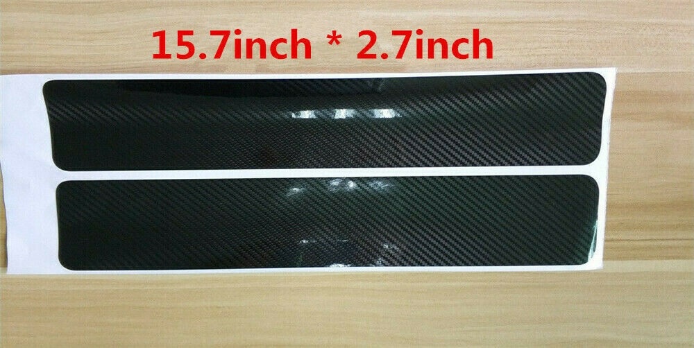 4pcs Carbon Fiber Car Door Plate Sill Scuff Cover Anti Scratch Sticker Protector