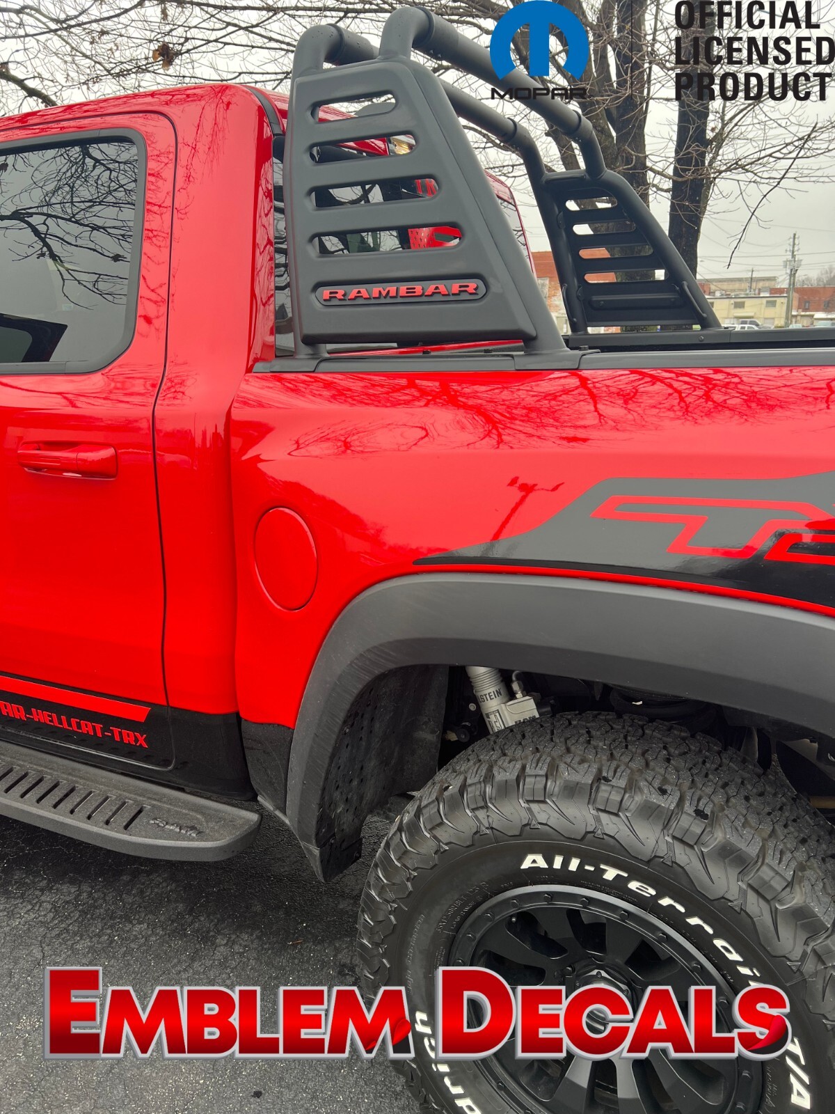 Ram 1500 TRX RAMBAR Emblem Overlay Decal 2021 2022 2023 2024