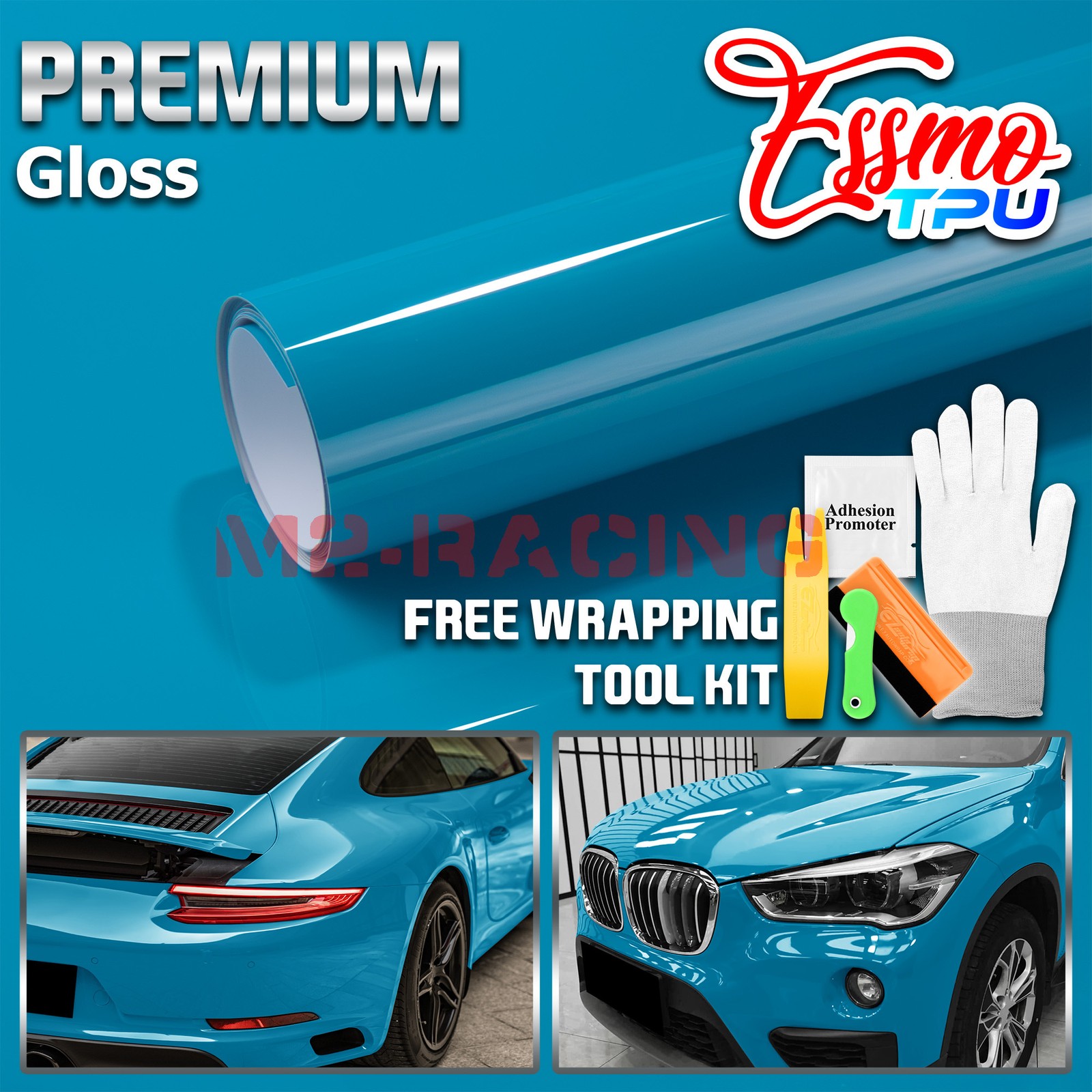 TPU Color Gloss Miami Blue PPF Paint Protection Film Dry Wet Apply Vinyl Wrap