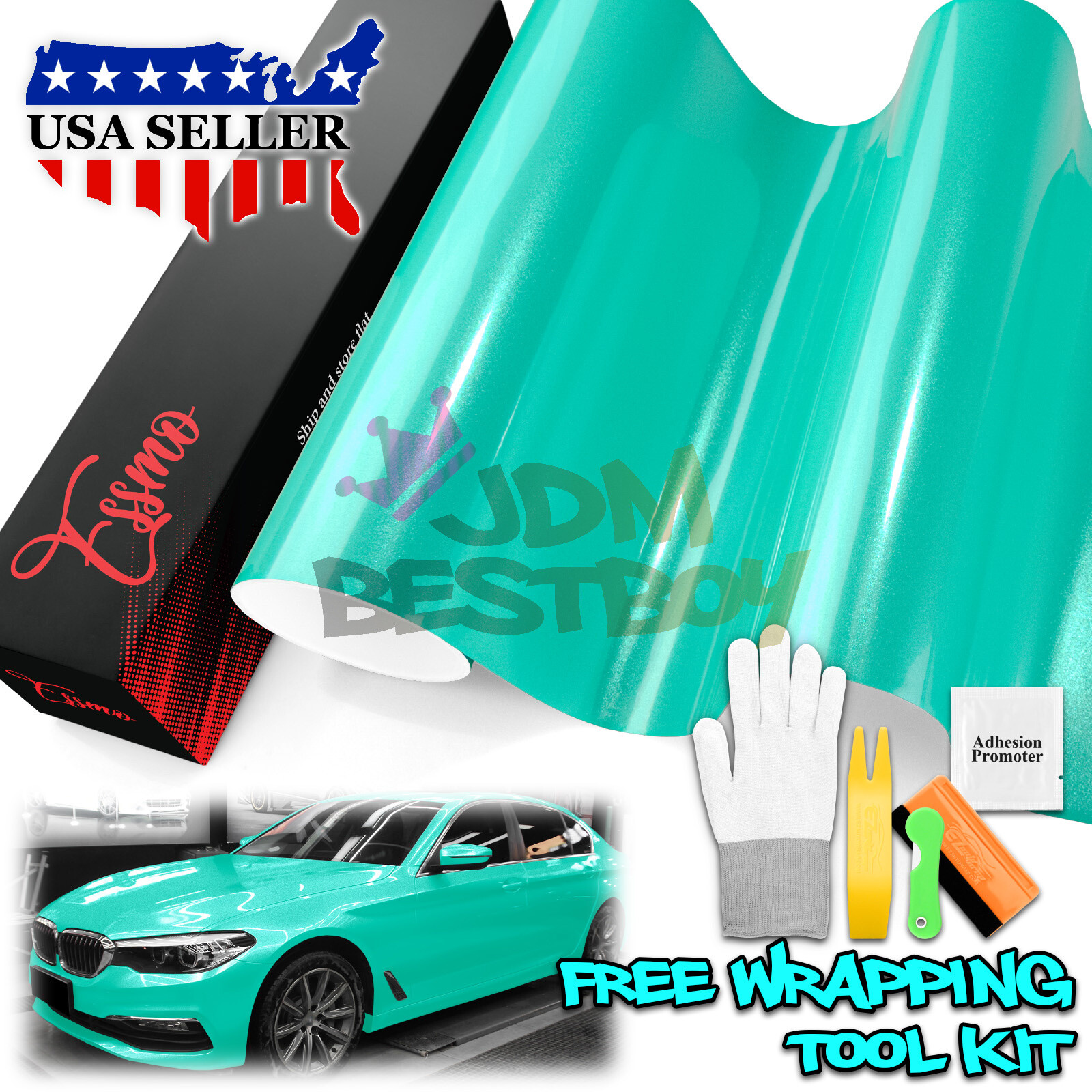 Premium Super Gloss Metallic Teal Vinyl Car Wrap Sticker Decal Sheet Film DIY