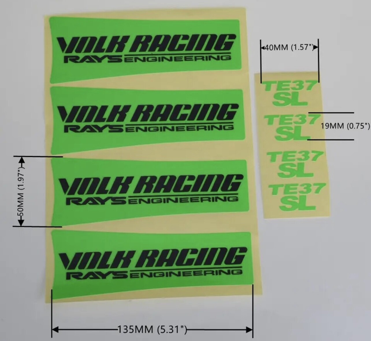 Full Set 8pcs Volk Racing TE37 SL Rays Engineering Wheel Rim Decal Sticker Kit