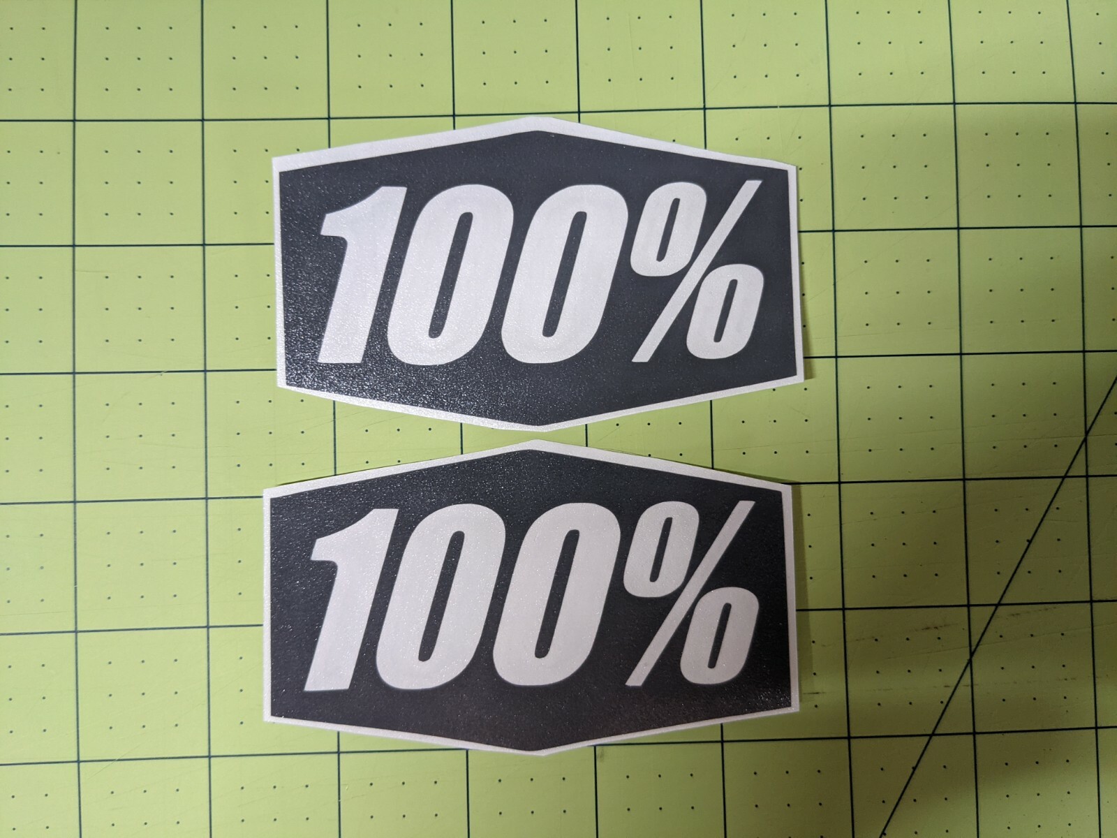 100% (x2) Pair Vinyl Decal Sticker Logo Motocross ATV Dirt Bike Goggles 100