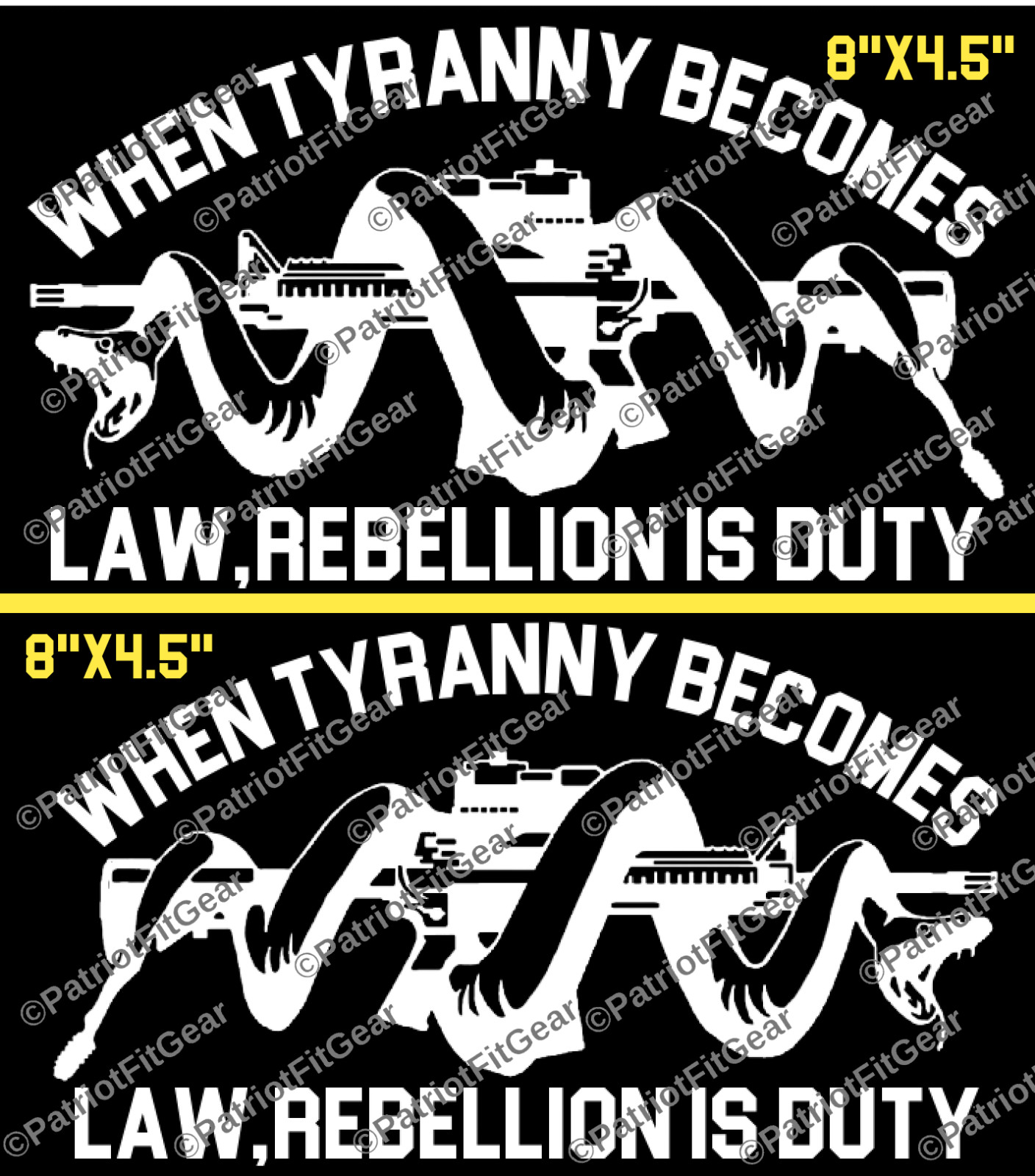 When Tyranny Becomes Law,Skull,We The People,8″x4.5″x2,Patriot Life,Vinyl Decal
